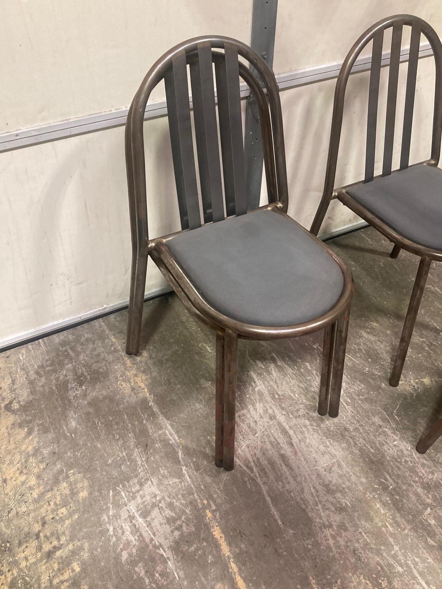 ART DECO 222 Metal Chairs / Robert Mallet Stevens (France) / Set of Four (4) (Stahl) im Angebot