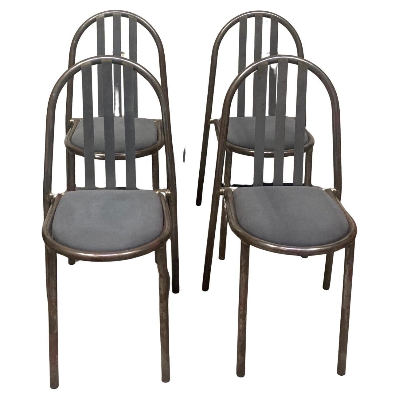 ART DECO 222 Metal Chairs / Robert Mallet Stevens (France) / Set of Four (4) im Angebot