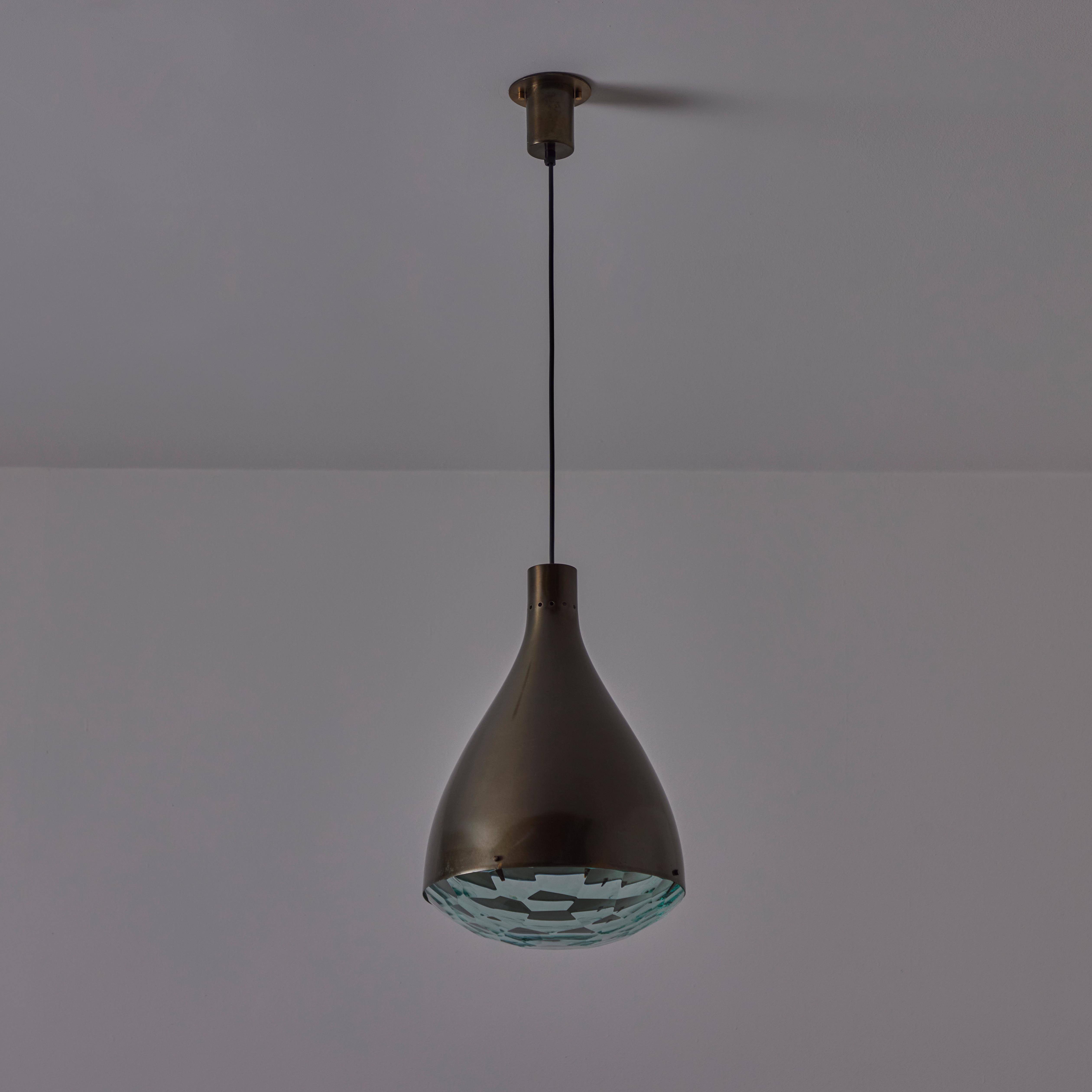 Patinated Model 2220 Ceiling Light by Max Ingrand for Fontana Arte For Sale
