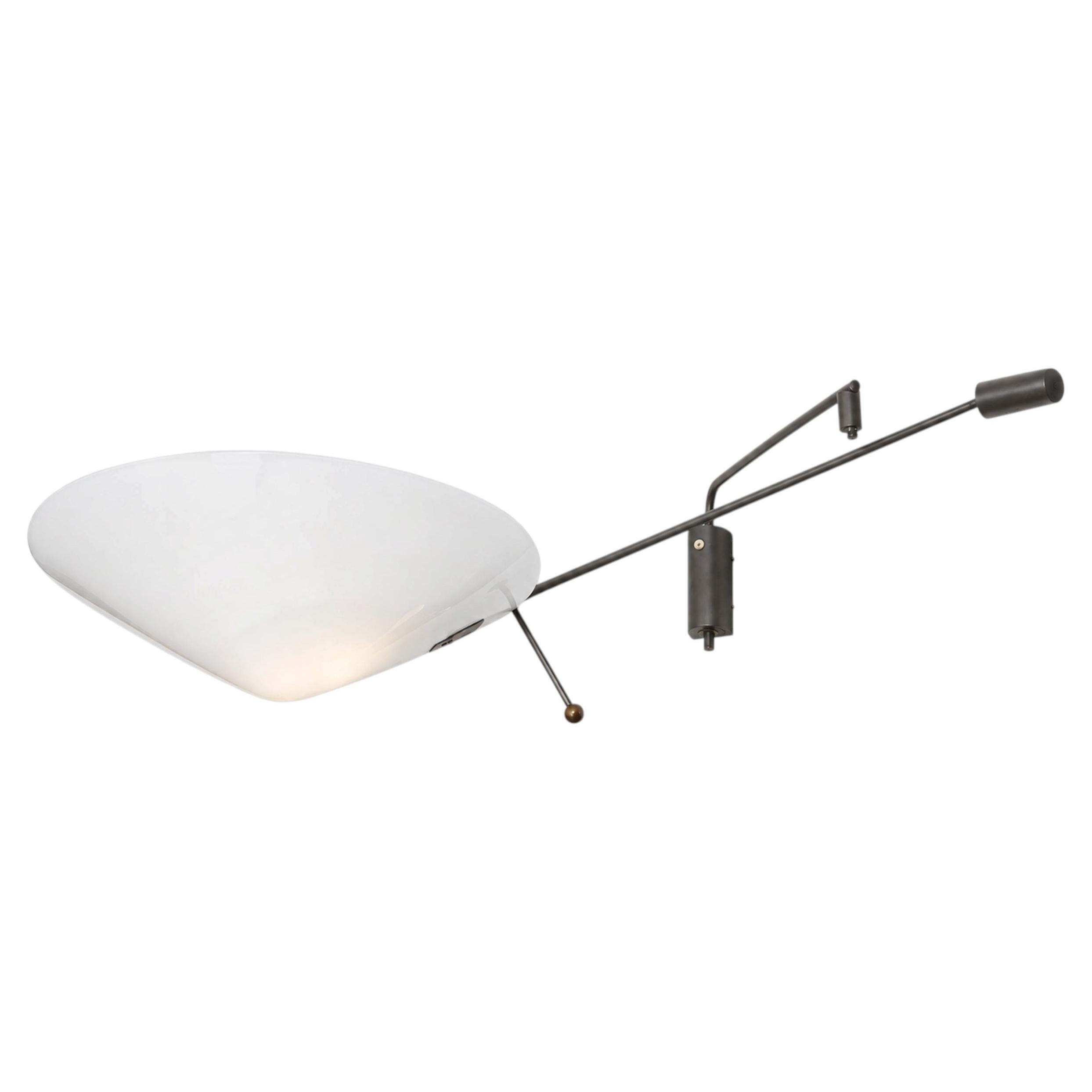 Model 242P swivel wall sconce with pendulum arm, by Robert Mathieu, circa 1957 For Sale