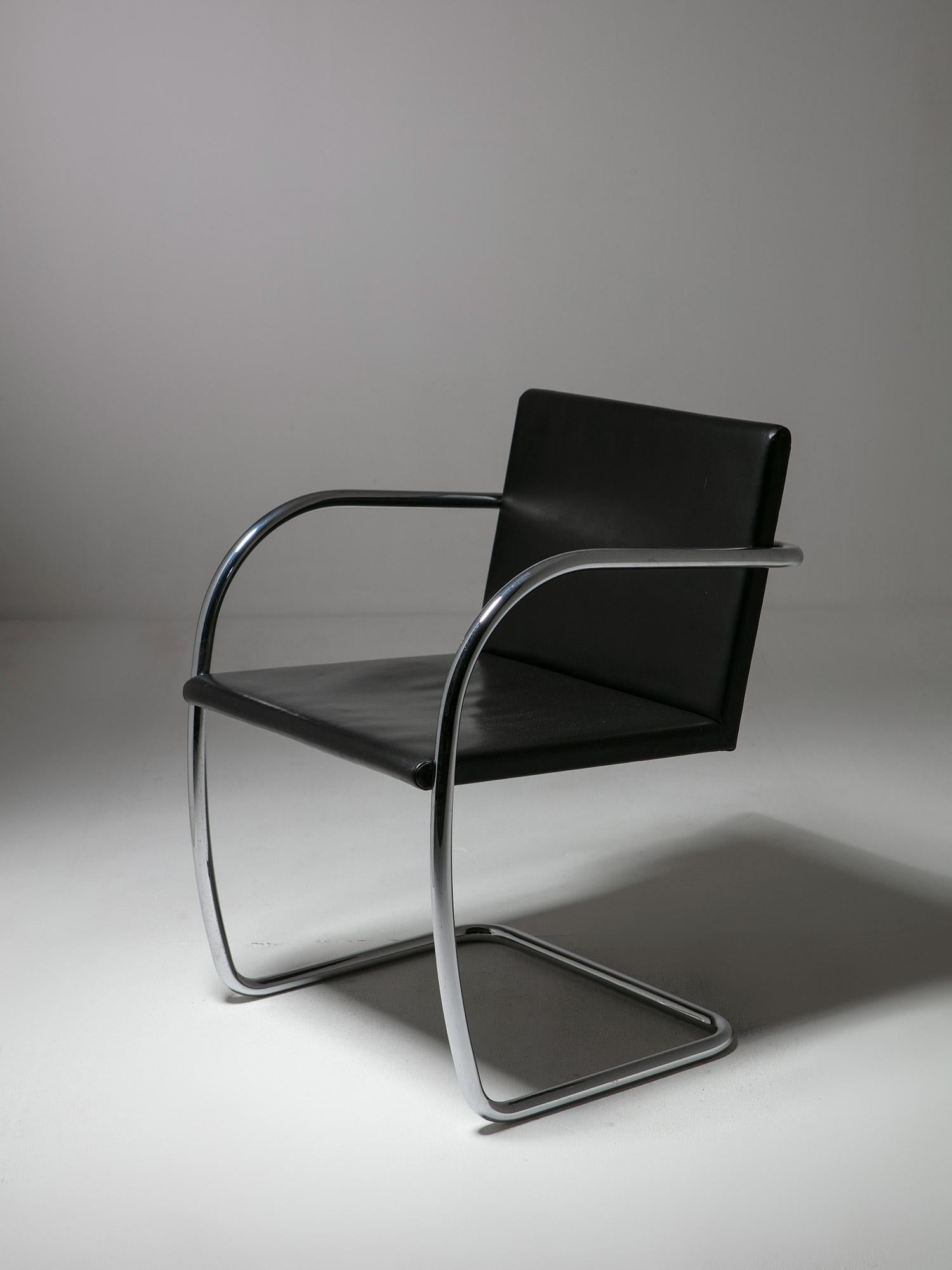 245 armchair by Ludwig Mies van der Rohe for Knoll
Early edition with original leather and stainless steel frame. 