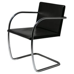 Vintage Model 245 Chrome and Leather Armchair by Mies van der Rohe for Knoll, 1960s