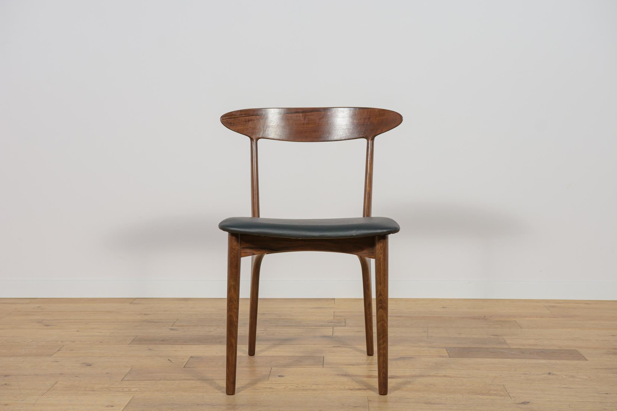 Modelo 27 Sillas de comedor de palisandro de Kurt Østervig para Brande Møbelindustri. Cuero en venta