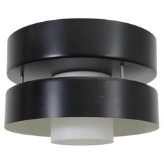 Vintage Model 297 Double Barreled Pendant Light by Willem Hagoort in Black, 1960s