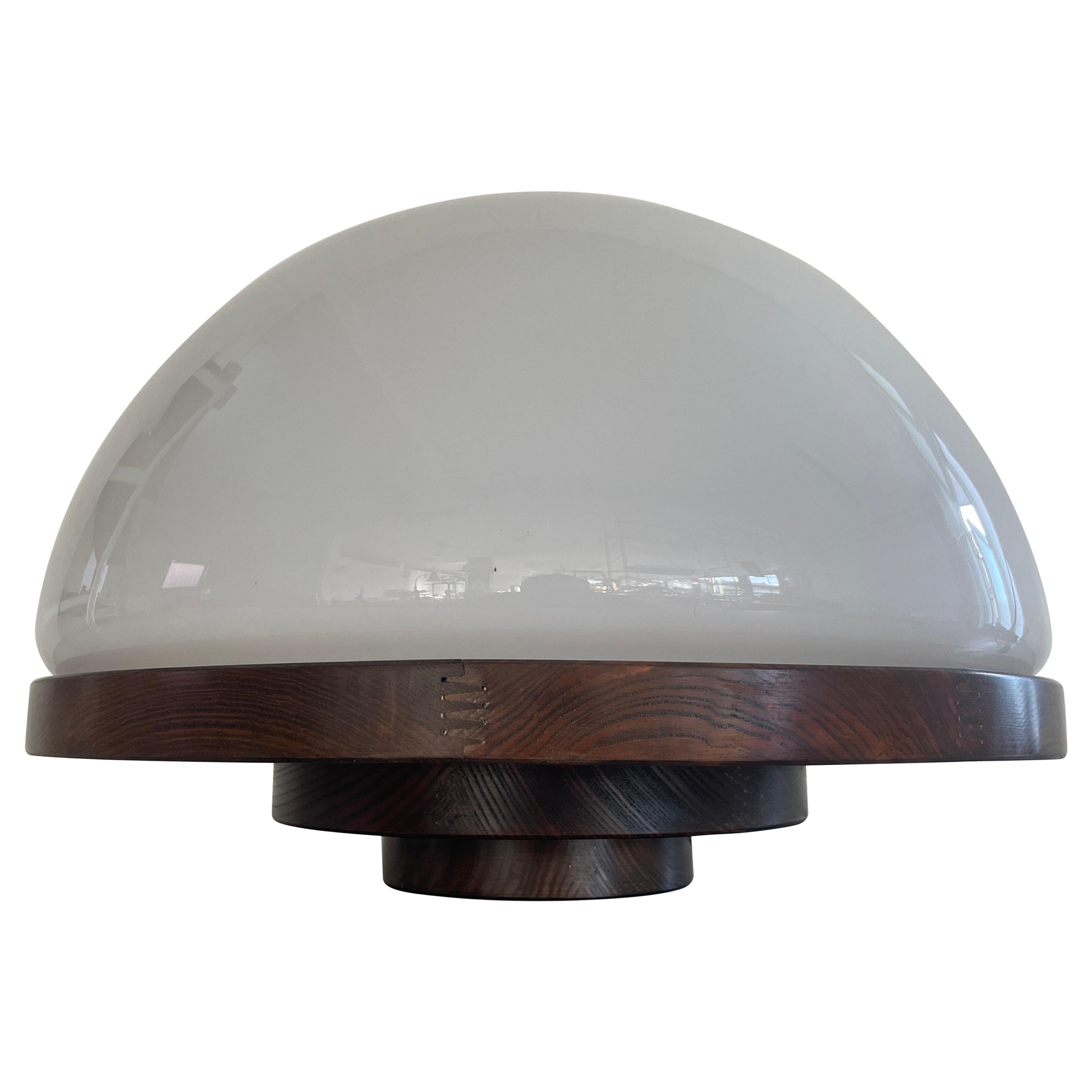 Lampe de bureau Modèle 3/3 en verre et bois de Luigi Massoni pour Selenova, 1970 Italie en vente
