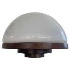 Lampe de bureau Modèle 3/3 en verre et bois de Luigi Massoni pour Selenova, 1970 Italie