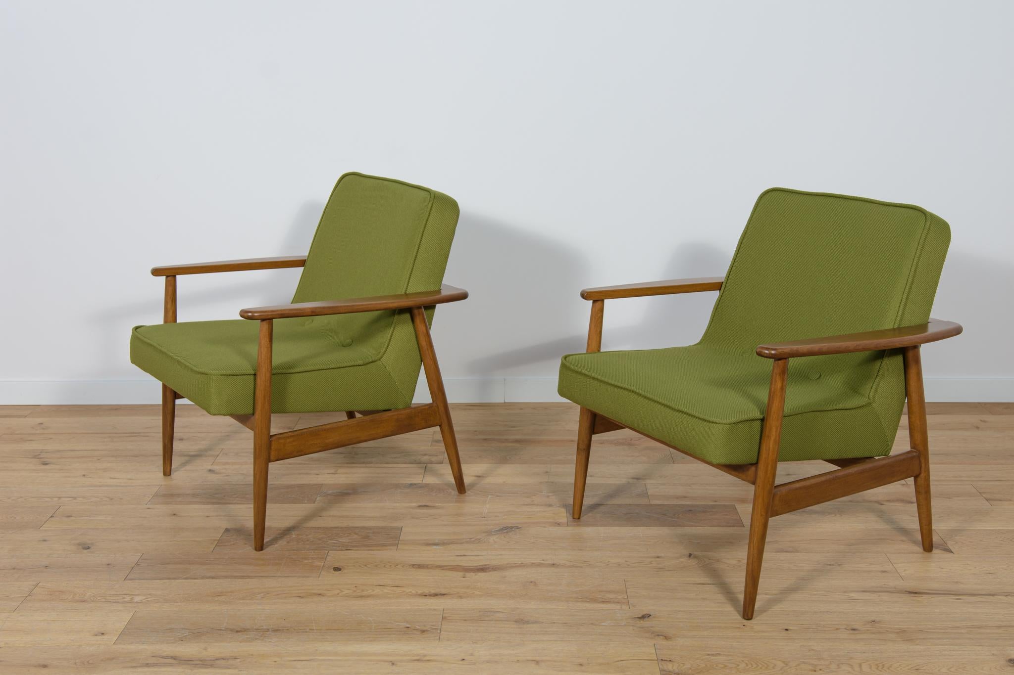 Woodwork Model 300-192 Armchairs by Juliusz Kedziorek from Goscinska Furniture Factory. For Sale