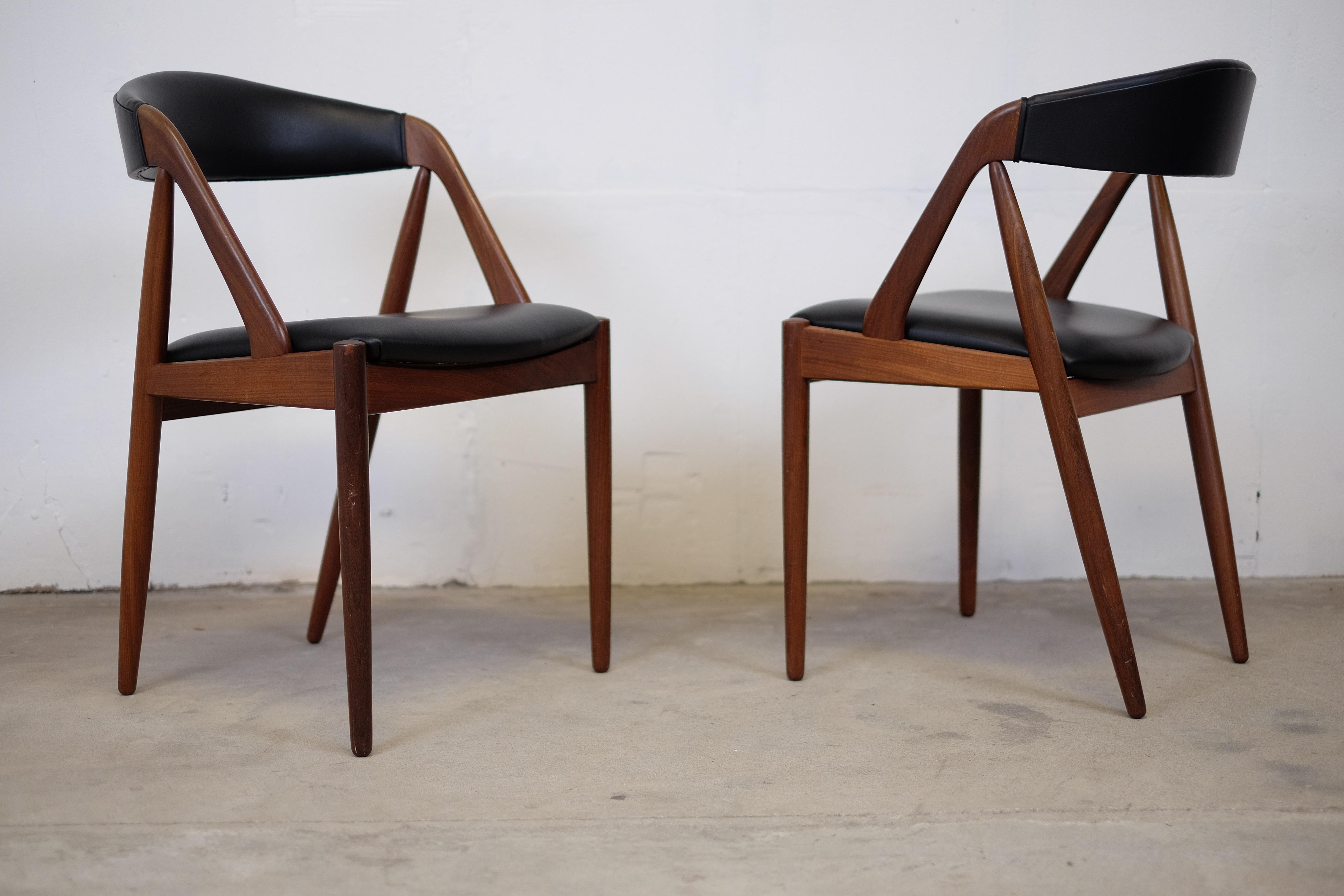Leather 'Model 31' by Kai Kristiansen for Schou Andersen, 1960s For Sale