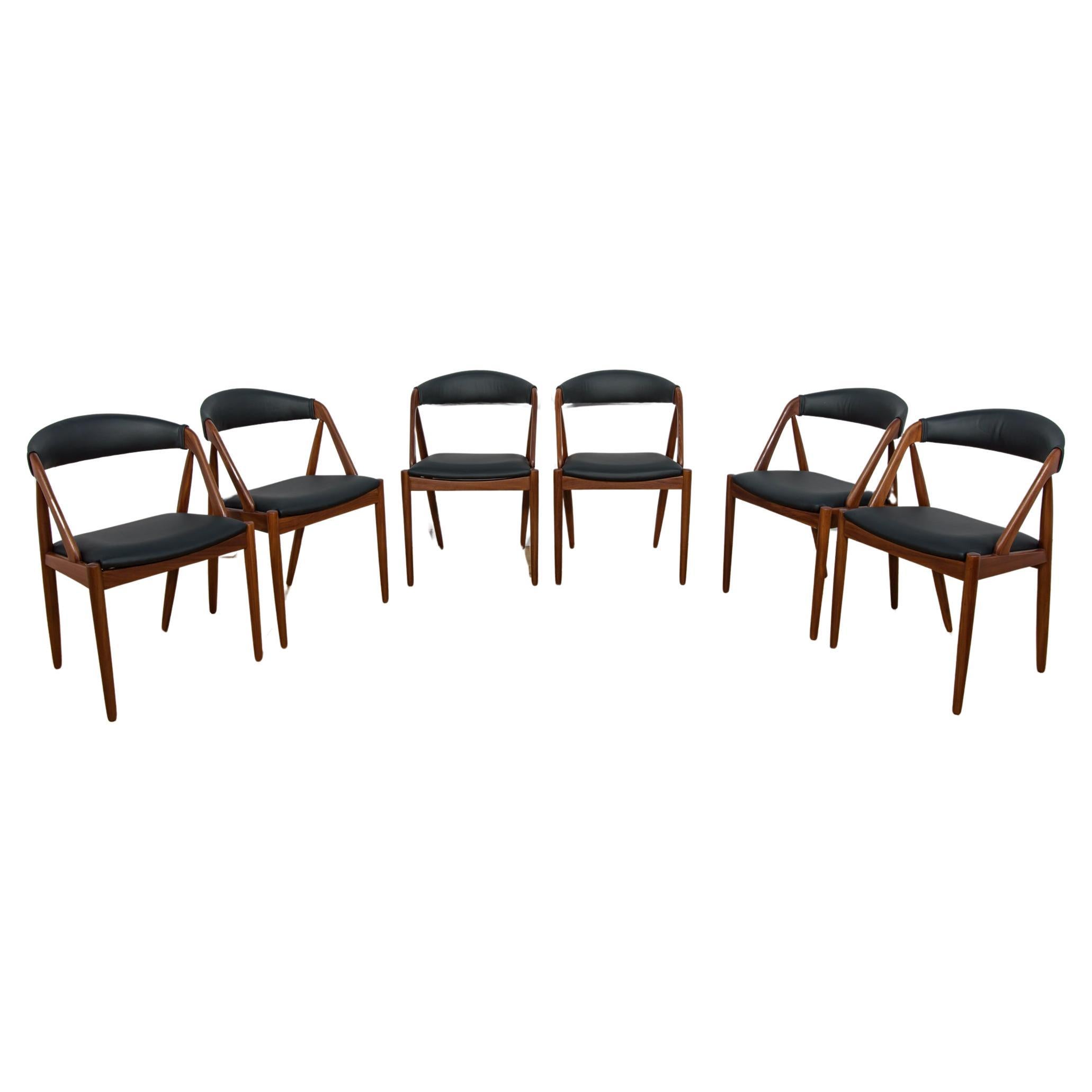 Model 31 Dining Chairs by Kai Kristiansen for Schou Andersen, Denmark, 1960s.