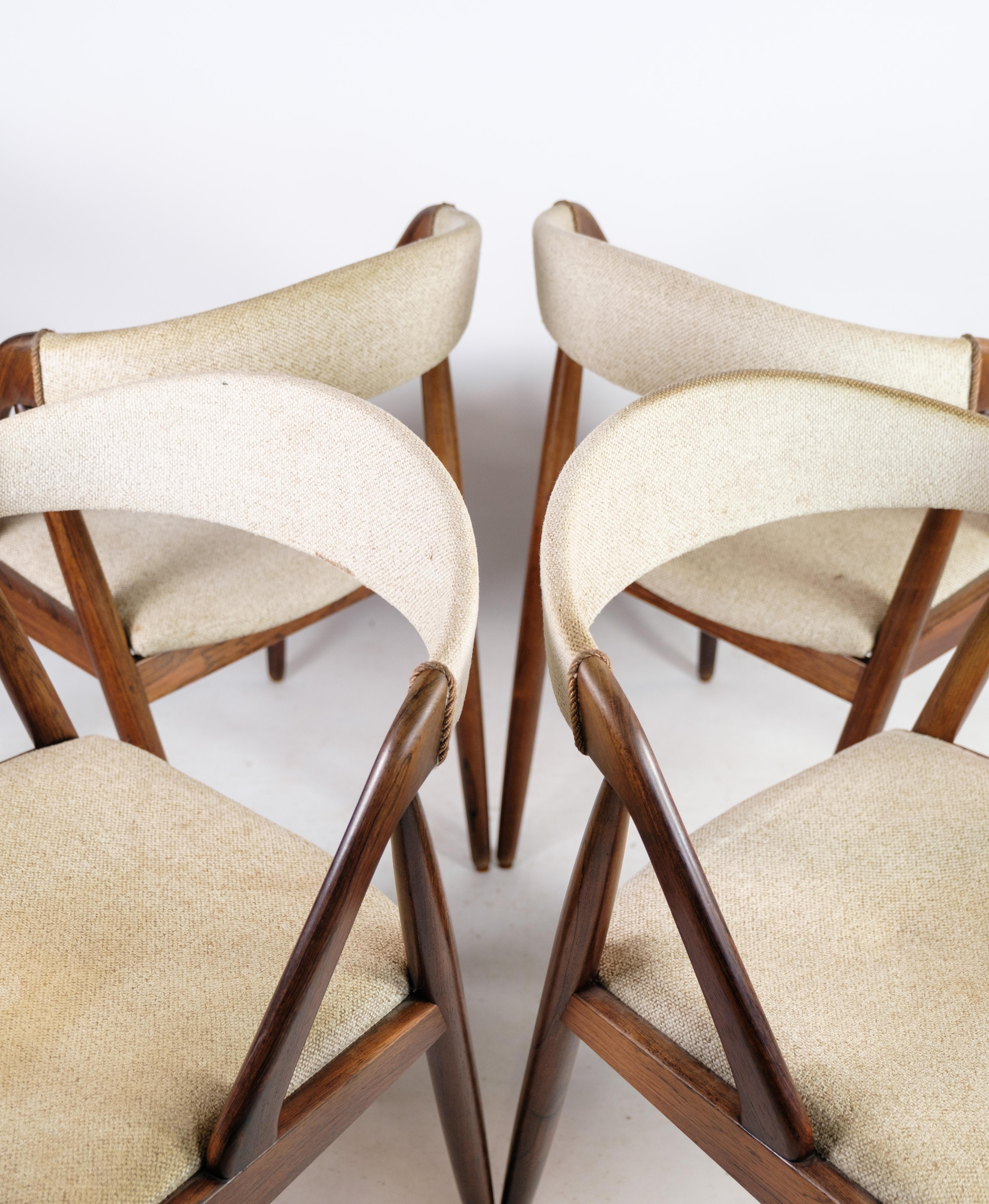 Chaises de salle à manger modèle 31 fabriquées en bois de rose par Kai Kristiansen des années 1960 en vente 9