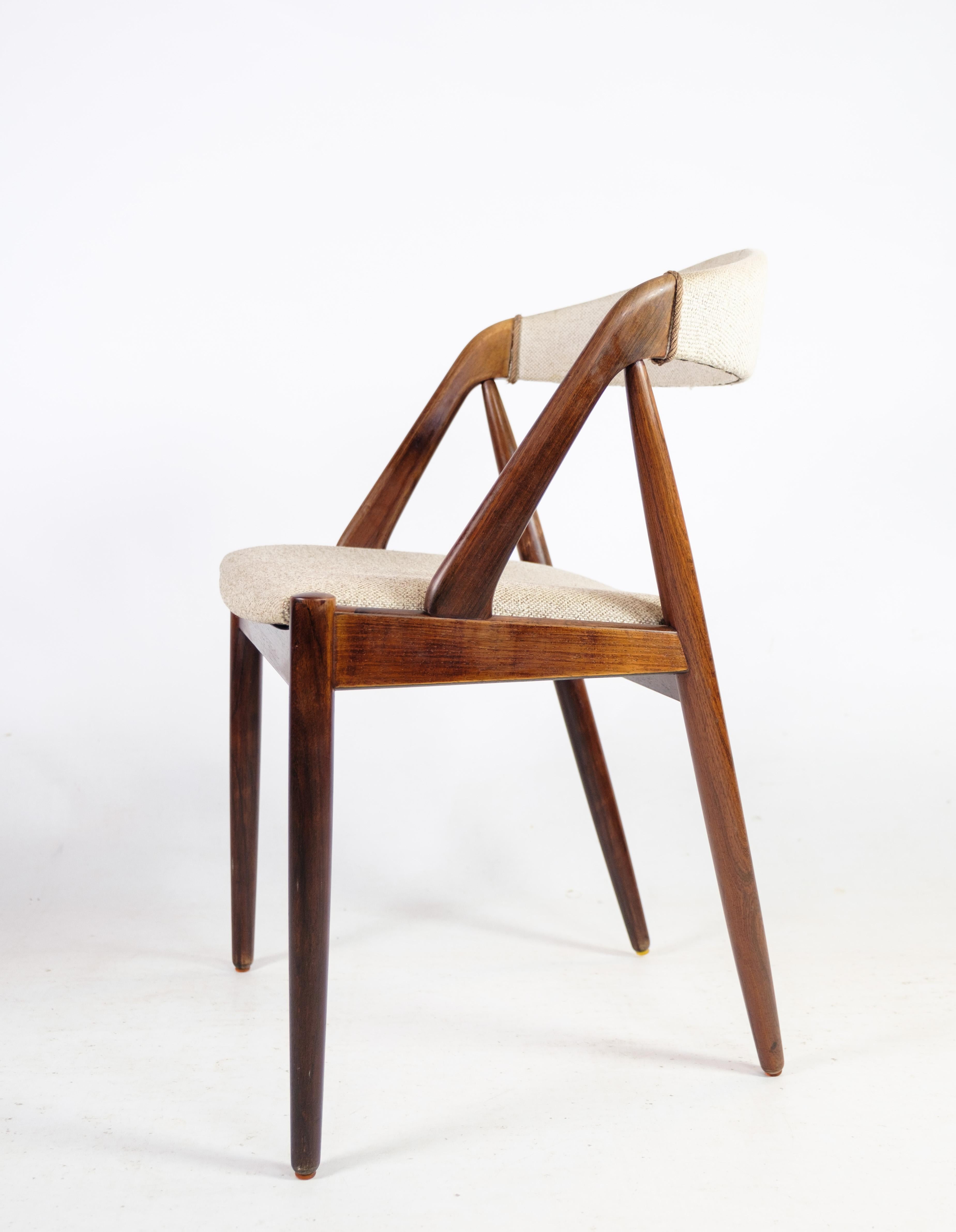 Esszimmerstühle Modell 31 aus Palisanderholz, hergestellt in Rosenholz von Kai Kristiansen, 1960er Jahre (Stoff) im Angebot