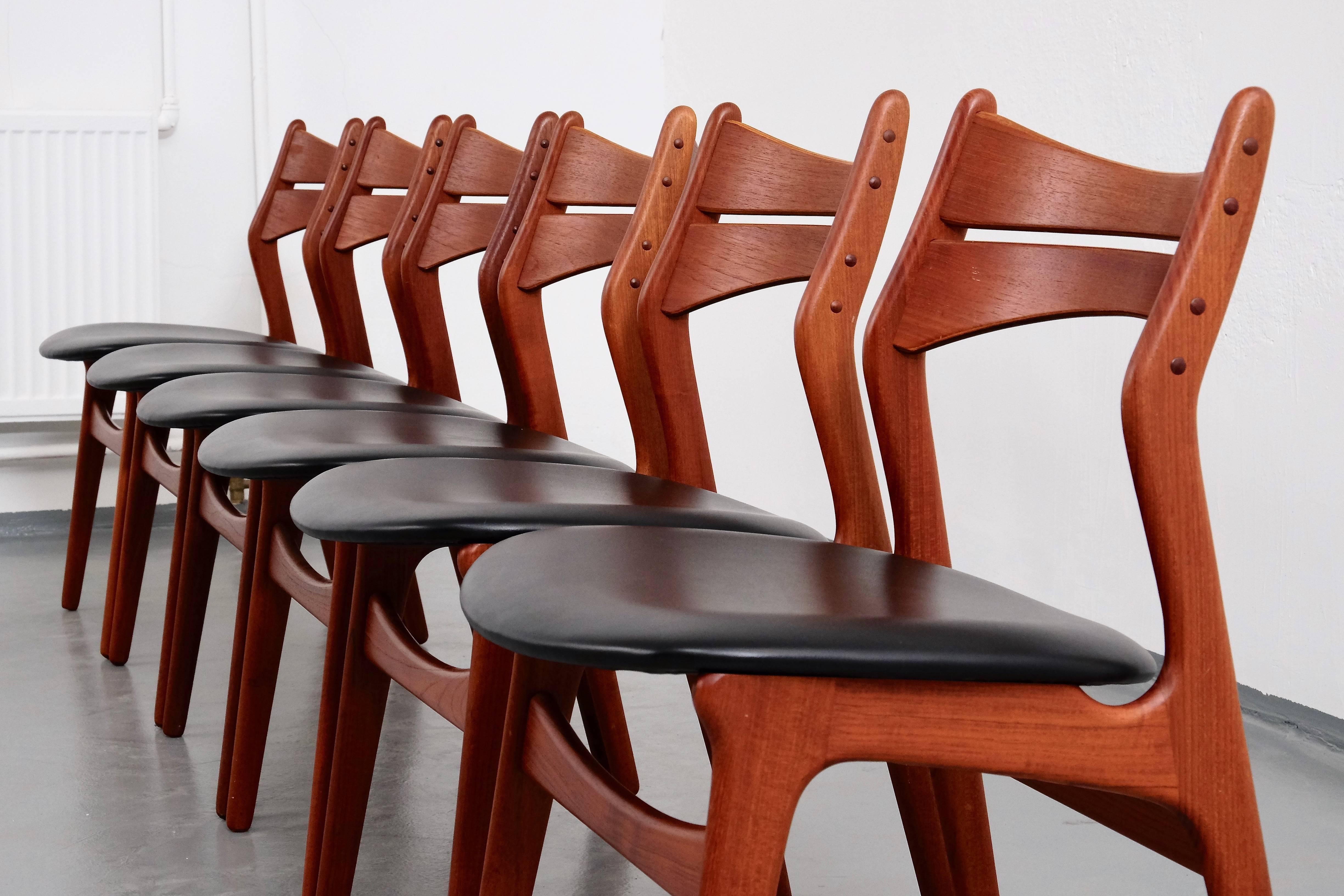 Danish Model 310 Teak Dining Chairs by Erik Buck for Chr. Christiansen, Set of Four