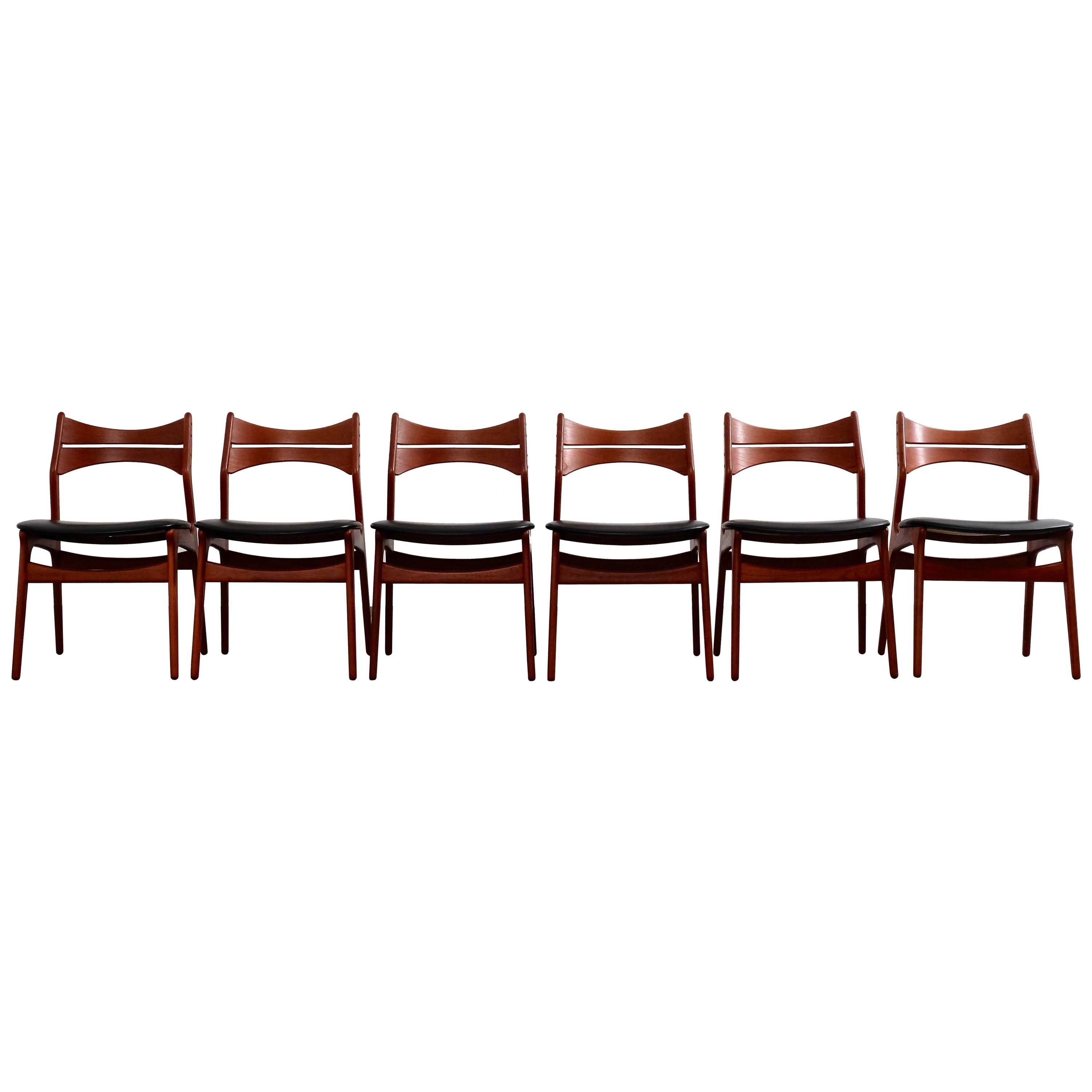 Model 310 Teak Dining Chairs by Erik Buck for Chr. Christiansen, Set of Four