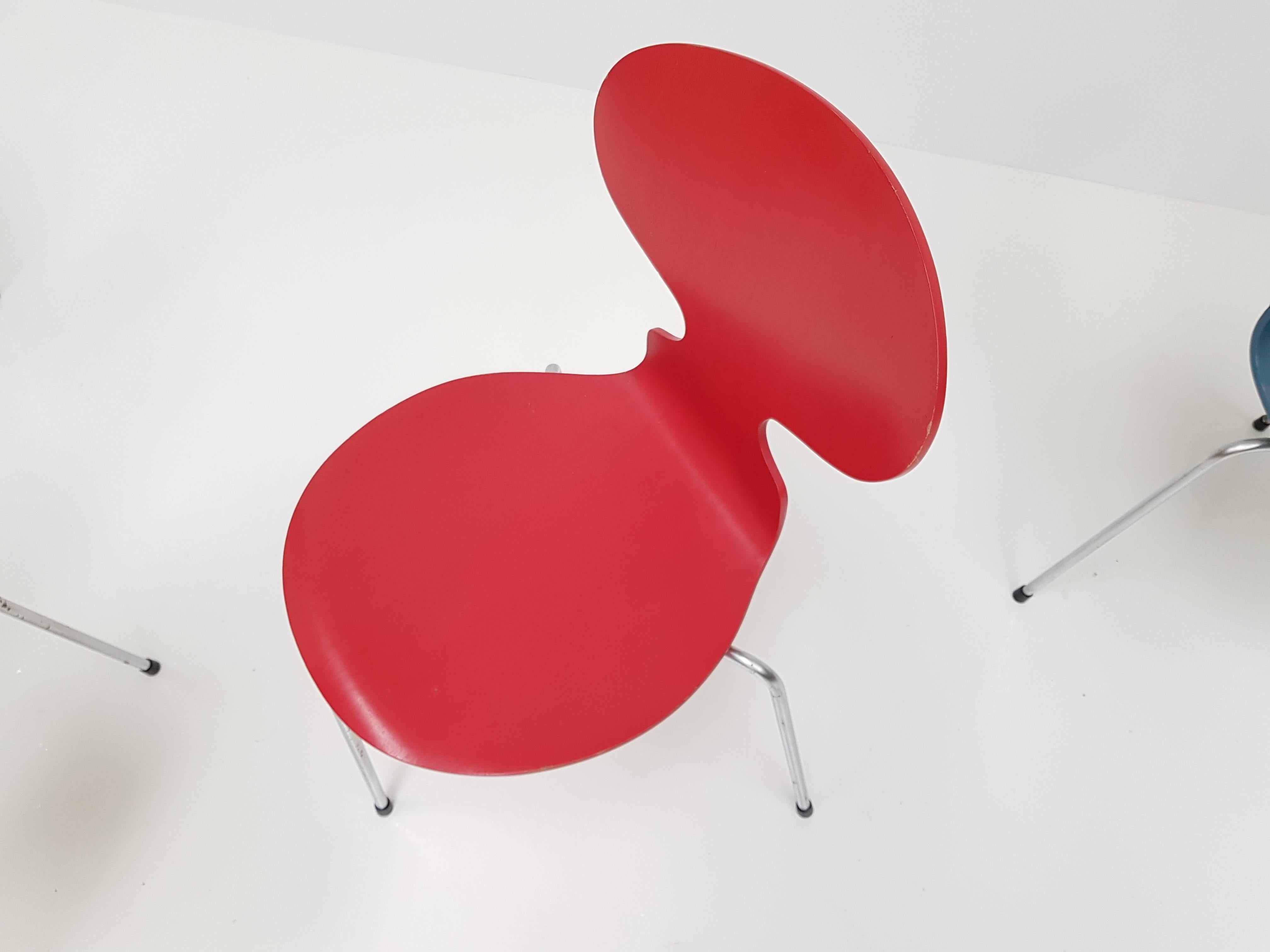 Steel Model 3100 'Ant' Chairs by Arne Jacobsen for Fritz Hansen, Designed 1952