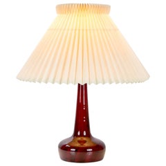 Model 311 Midcentury Table Lamp in Dark Red and Black Glass by Le Klint, Denmark