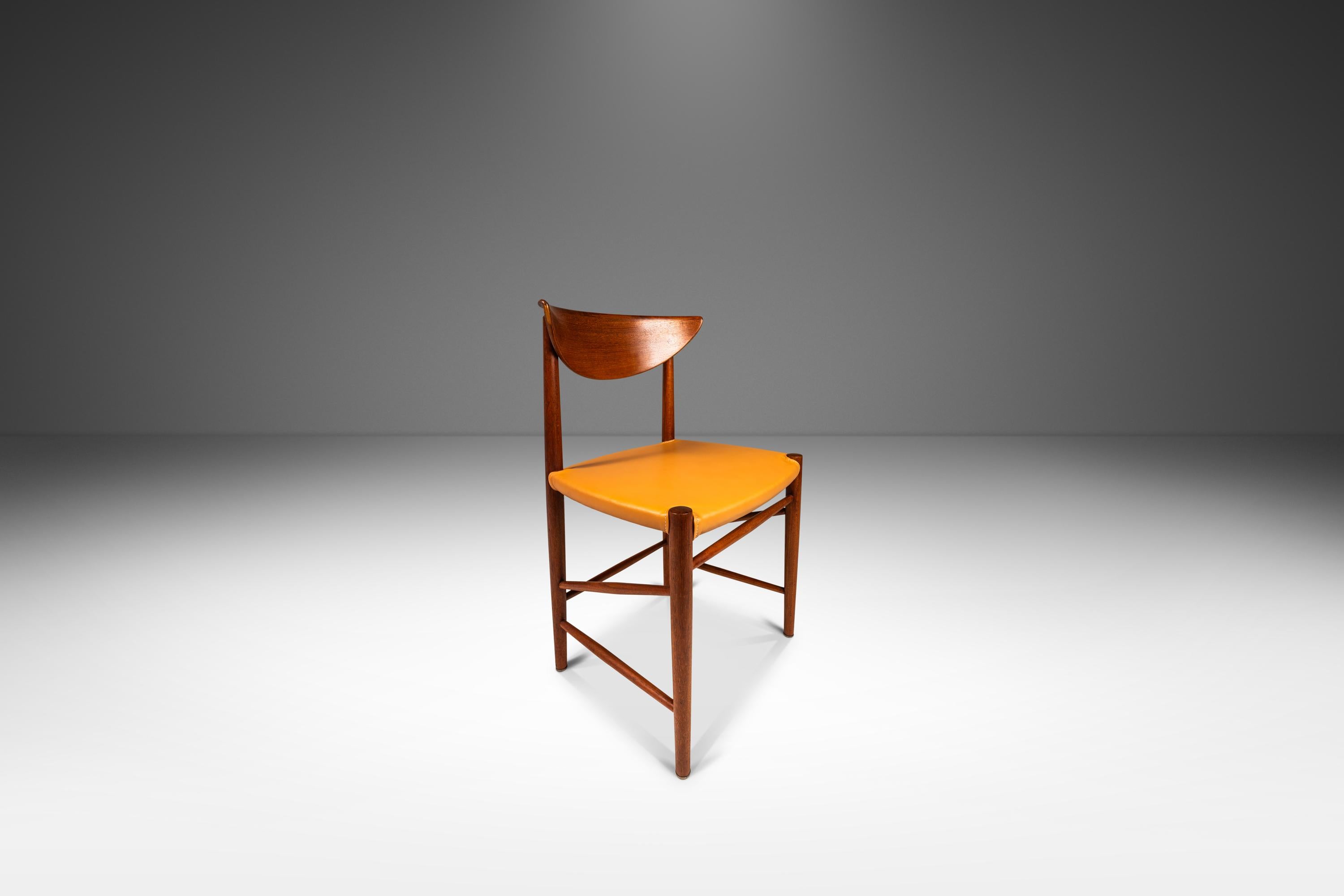 Chaise de bureau modèle 317, teck et cuir pour Søborg Møbelfabrik, Danemark, C.I.C. en vente 4
