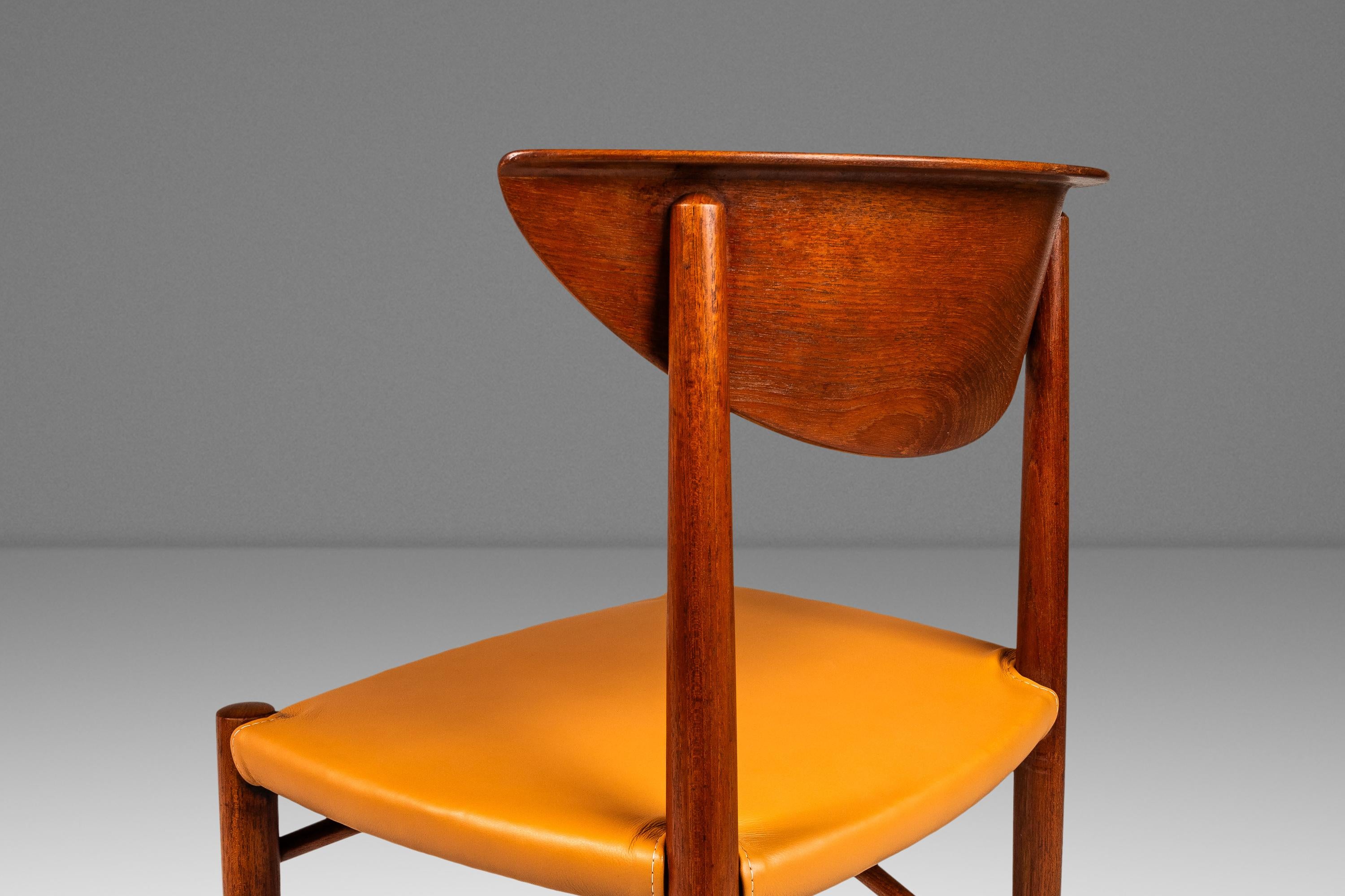 Model 317 Desk Chair, Teak & Leather for Søborg Møbelfabrik, Denmark, c. 1950's For Sale 6