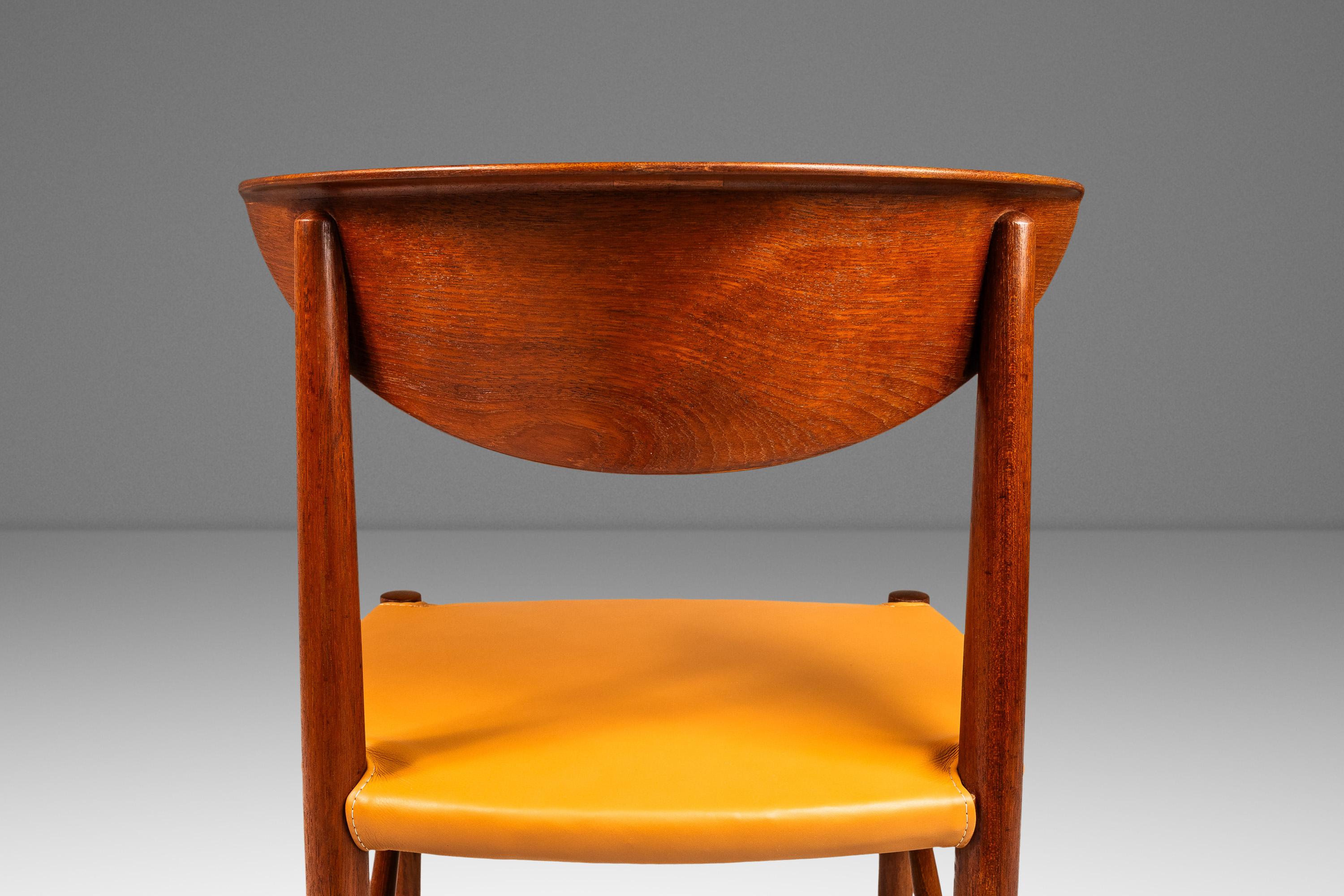 Model 317 Desk Chair, Teak & Leather for Søborg Møbelfabrik, Denmark, c. 1950's For Sale 10