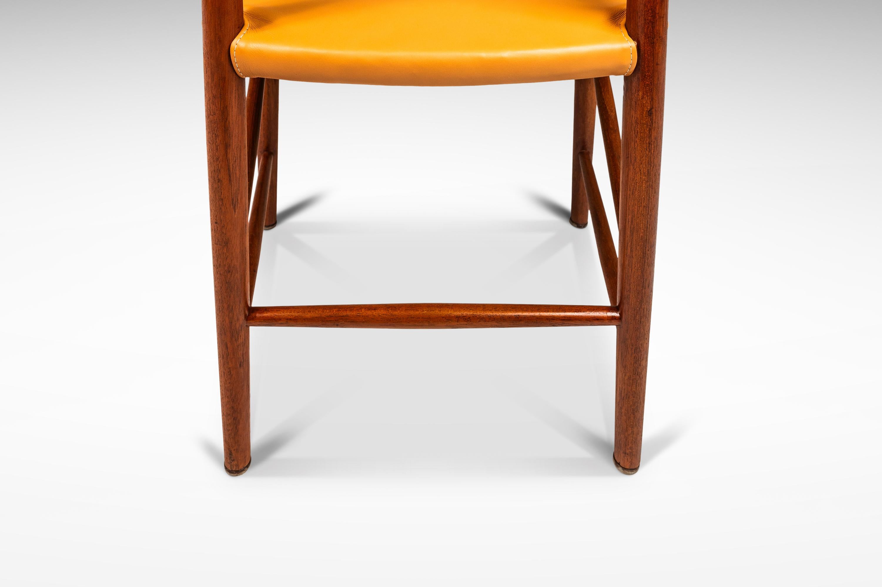 Chaise de bureau modèle 317, teck et cuir pour Søborg Møbelfabrik, Danemark, C.I.C. en vente 10