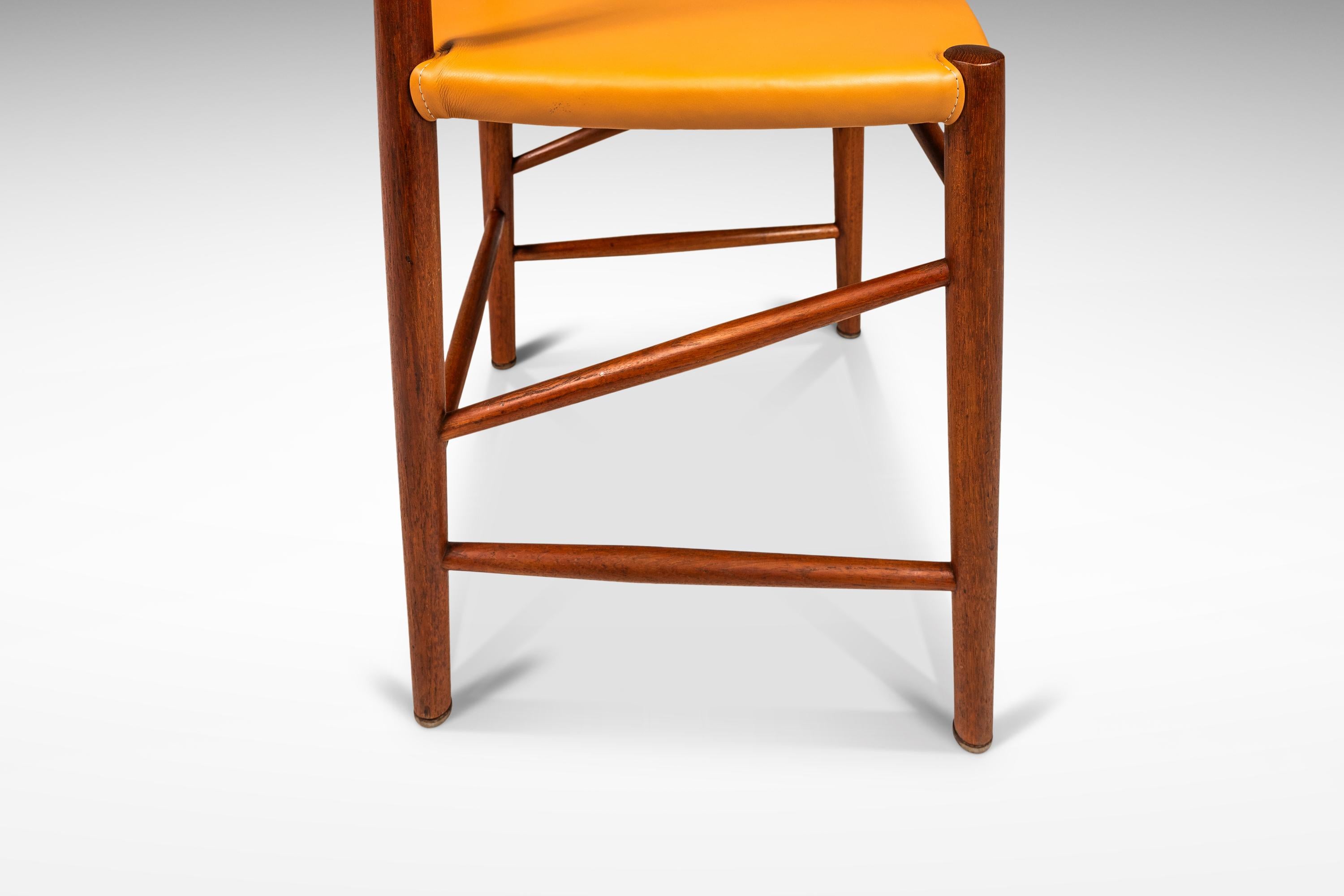 Chaise de bureau modèle 317, teck et cuir pour Søborg Møbelfabrik, Danemark, C.I.C. en vente 11