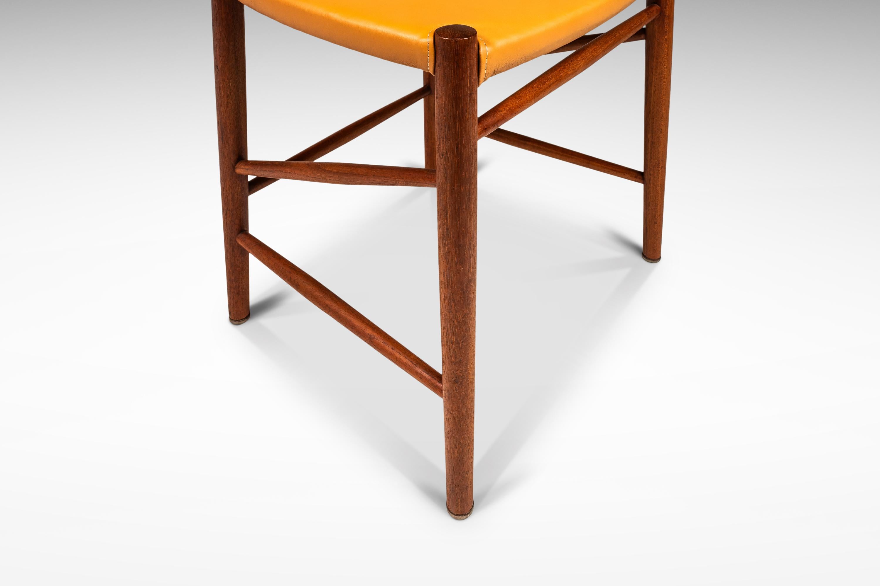 Chaise de bureau modèle 317, teck et cuir pour Søborg Møbelfabrik, Danemark, C.I.C. en vente 12