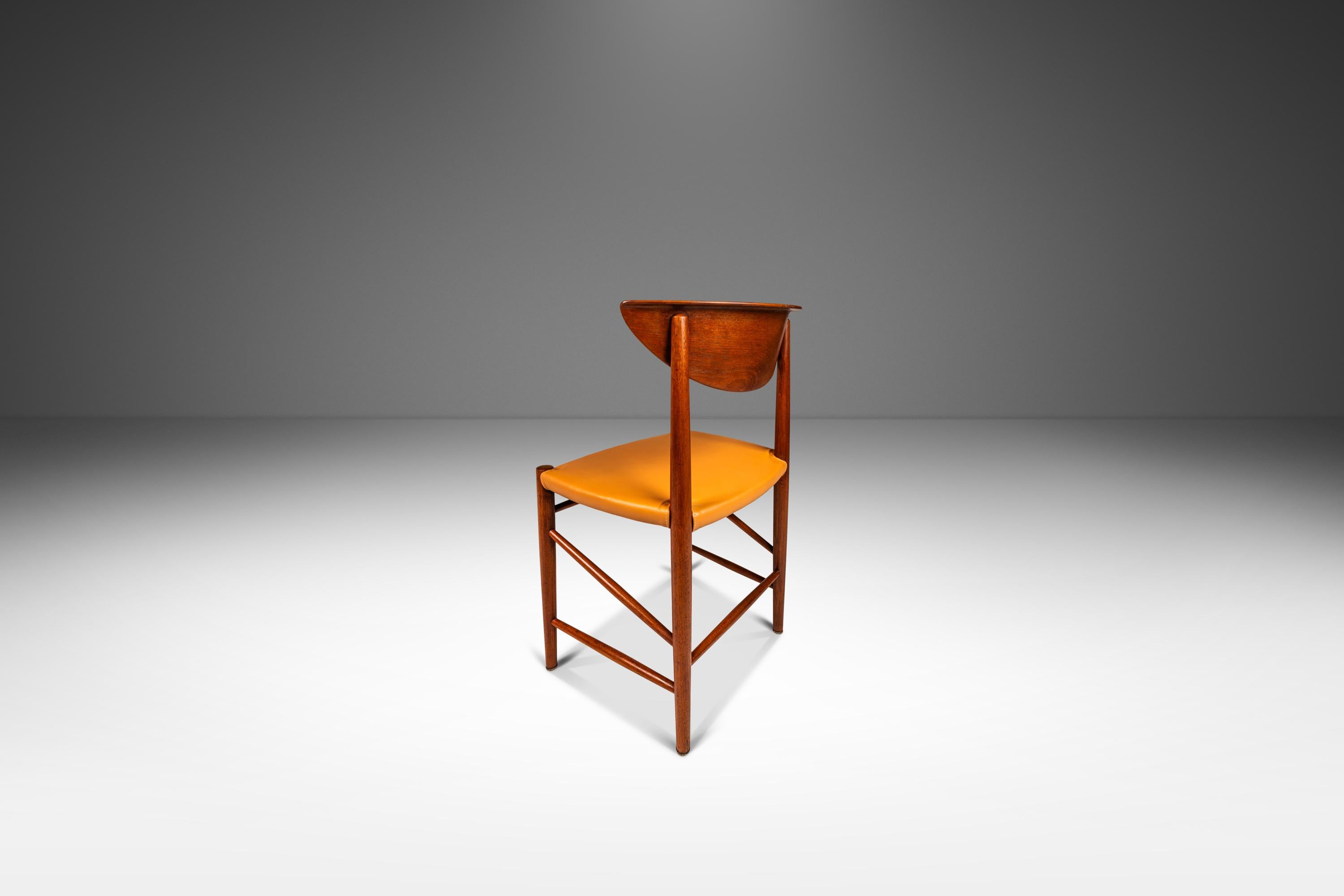 Mid-Century Modern Model 317 Desk Chair, Teak & Leather for Søborg Møbelfabrik, Denmark, c. 1950's For Sale