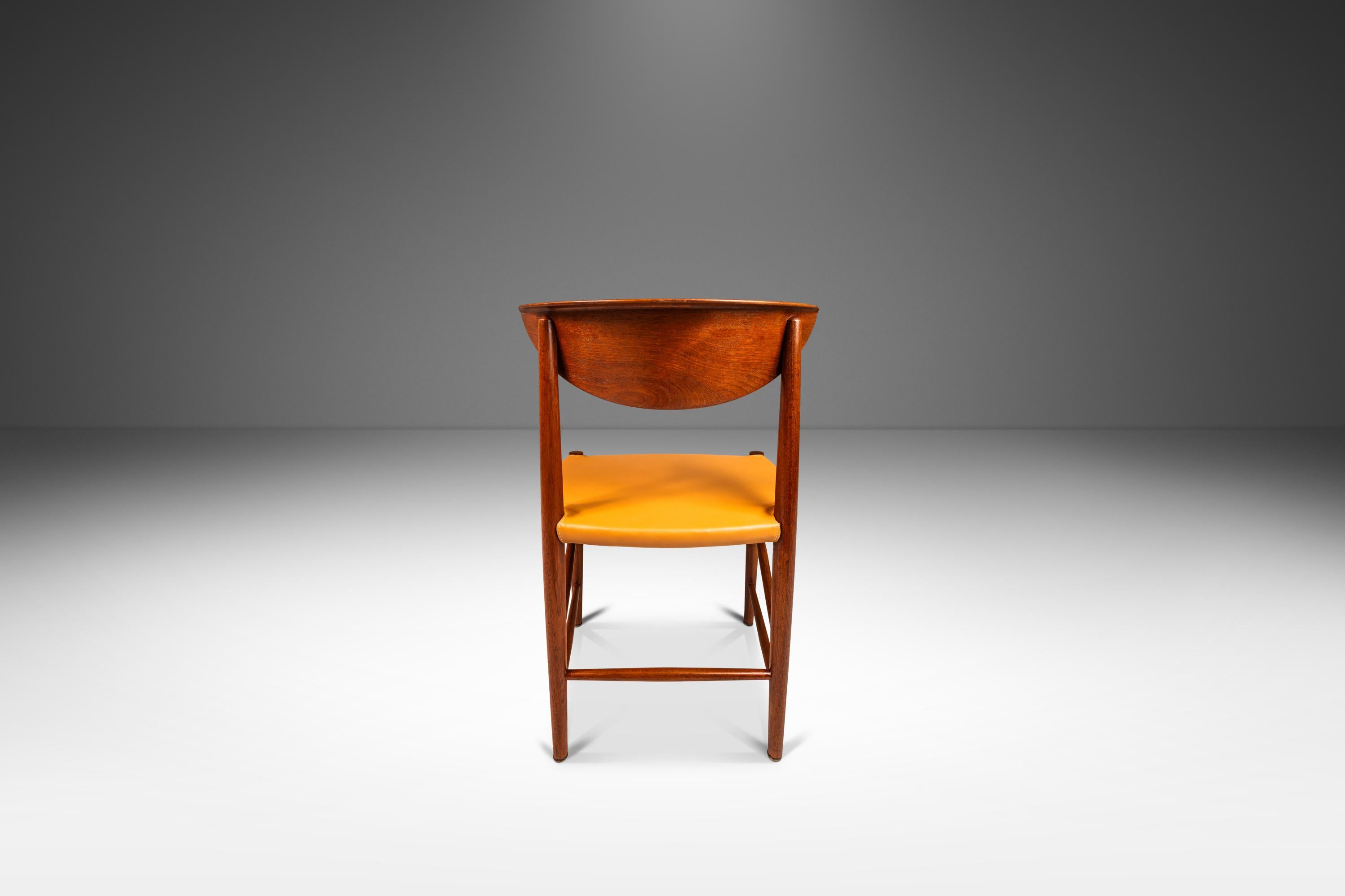 Danois Chaise de bureau modèle 317, teck et cuir pour Søborg Møbelfabrik, Danemark, C.I.C. en vente