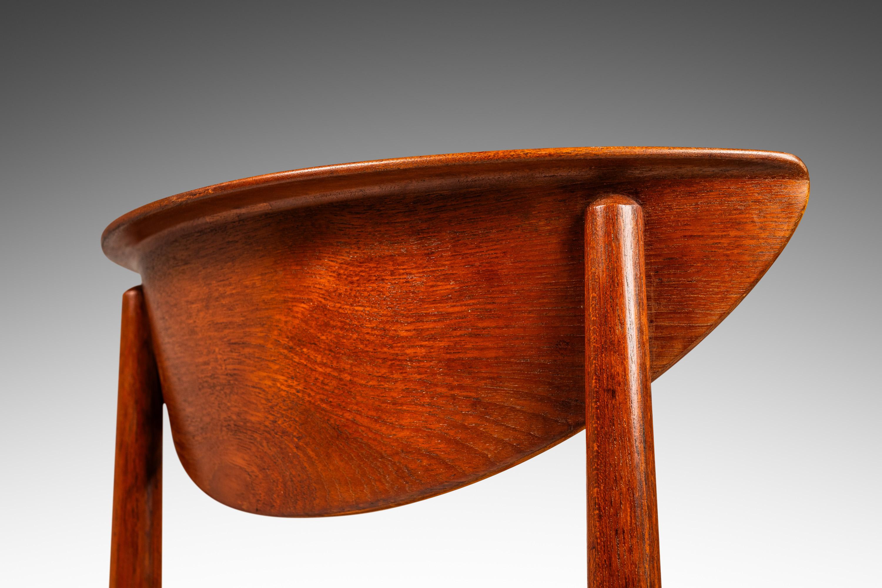 Mid-20th Century Model 317 Desk Chair, Teak & Leather for Søborg Møbelfabrik, Denmark, c. 1950's For Sale