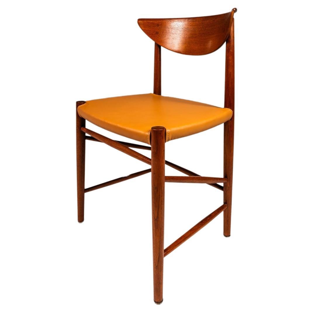 Model 317 Desk Chair, Teak & Leather for Søborg Møbelfabrik, Denmark, c. 1950's For Sale