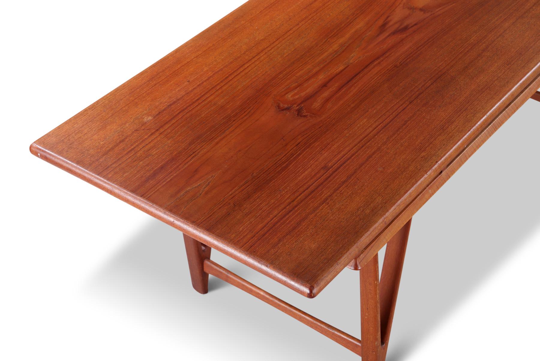 Mid-Century Modern Model 32 V-legged Teak Coffee Table by E.W. Bach