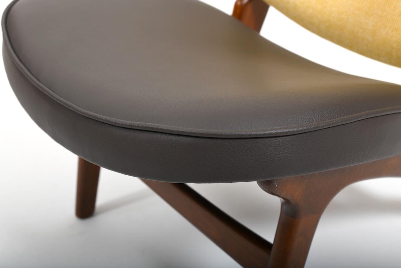Leather Model 33 Easychair by Carl Edward Matthes 1950s For Sale