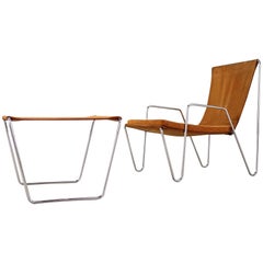 Modell 3350 Bachelor Chair mit Fußhocker von Verner Panton für Fritz Hansen:: 1967