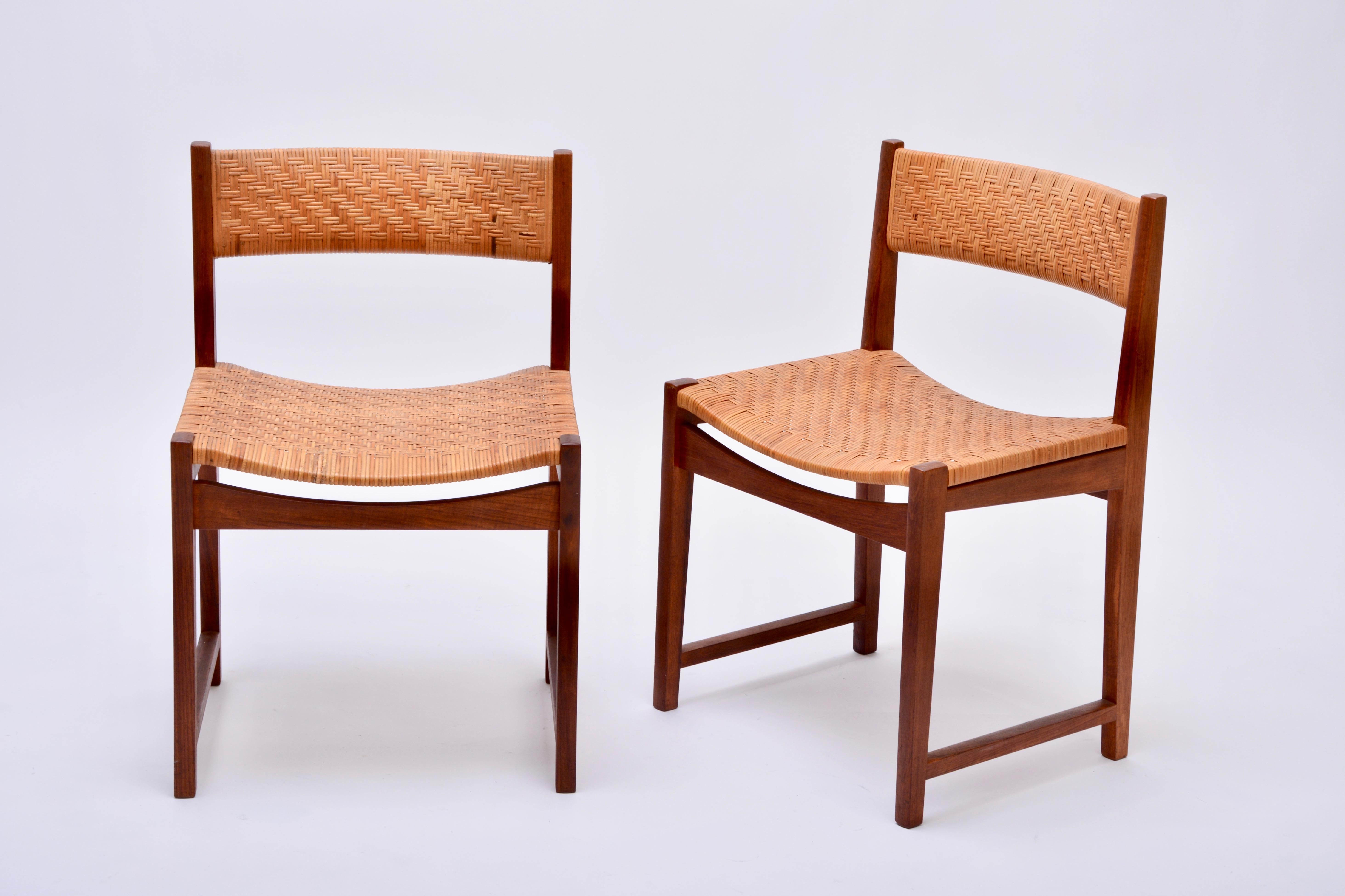 Danish Mid-Century Modern chairs by Hvidt & Mølgaard Nielsen in Teak and Cane 2