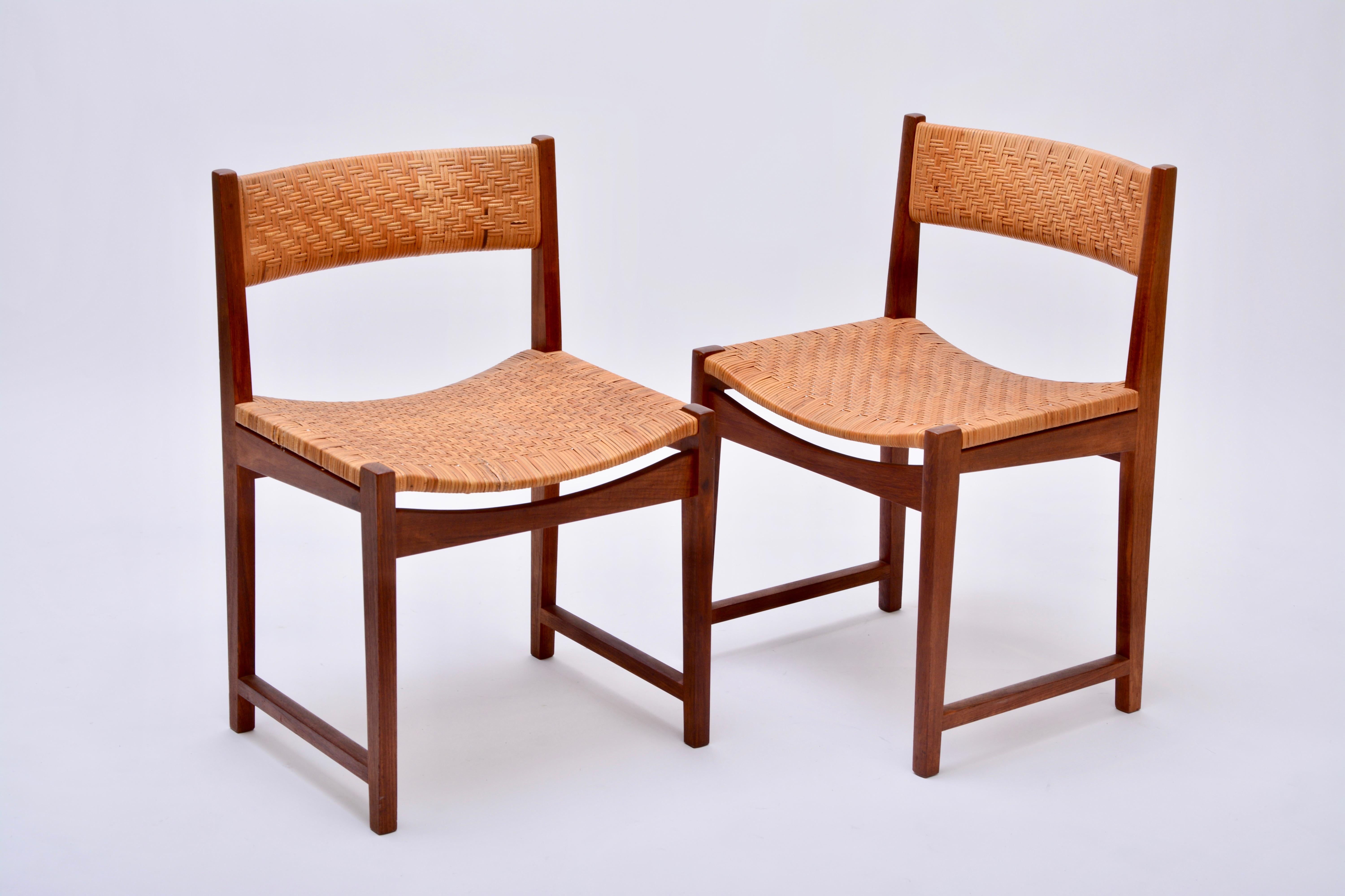 Danish Mid-Century Modern chairs by Hvidt & Mølgaard Nielsen in Teak and Cane 3