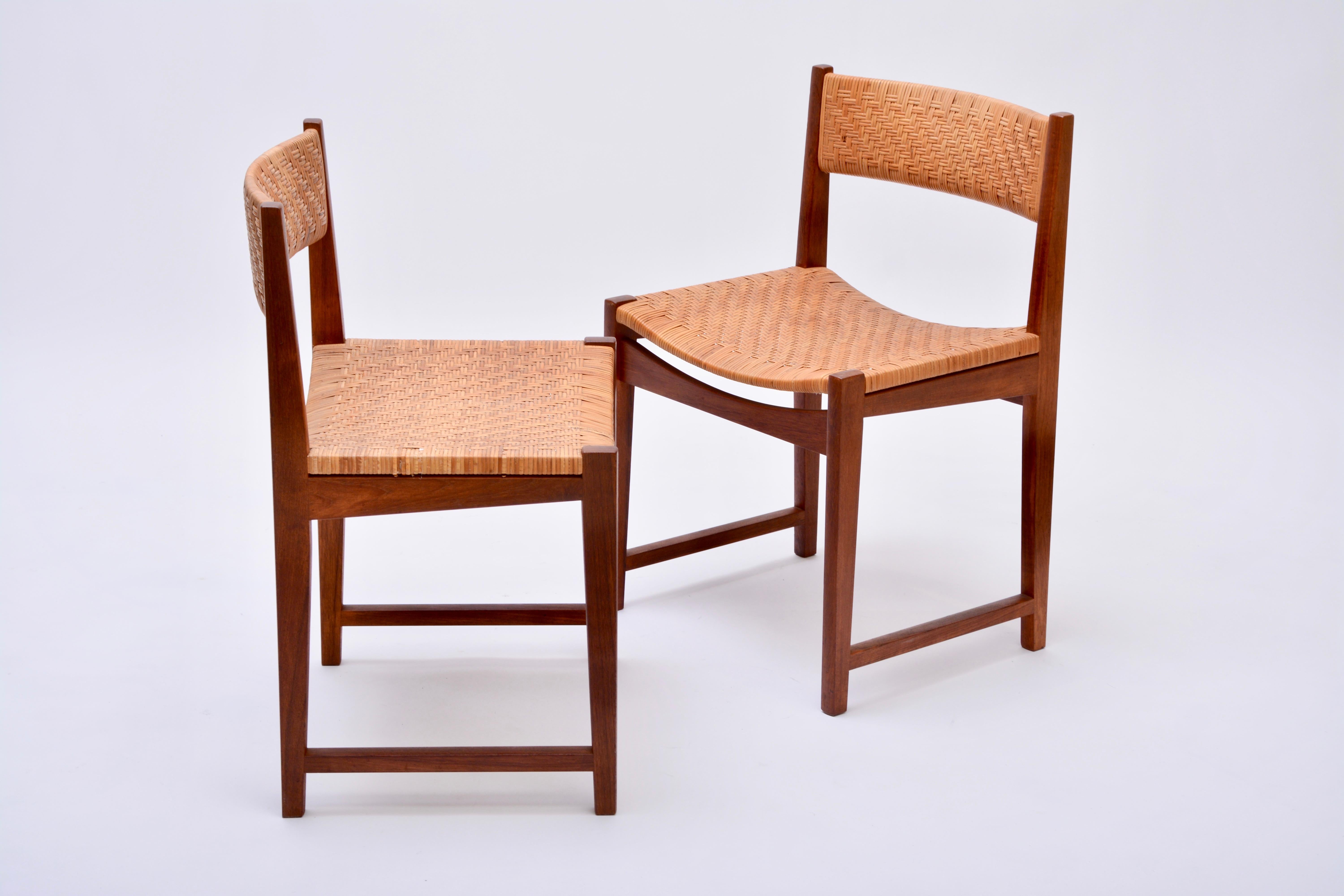 Danish Mid-Century Modern chairs by Hvidt & Mølgaard Nielsen in Teak and Cane 4