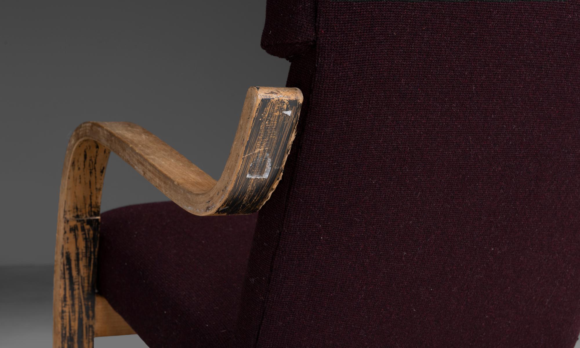 Wool Model 36/401 Alvar Aalto Cantilever Lounge Chair, Finland, 1930