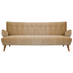 "Model 37" Sofa in Camel Velvet by Jens Risom for Knoll