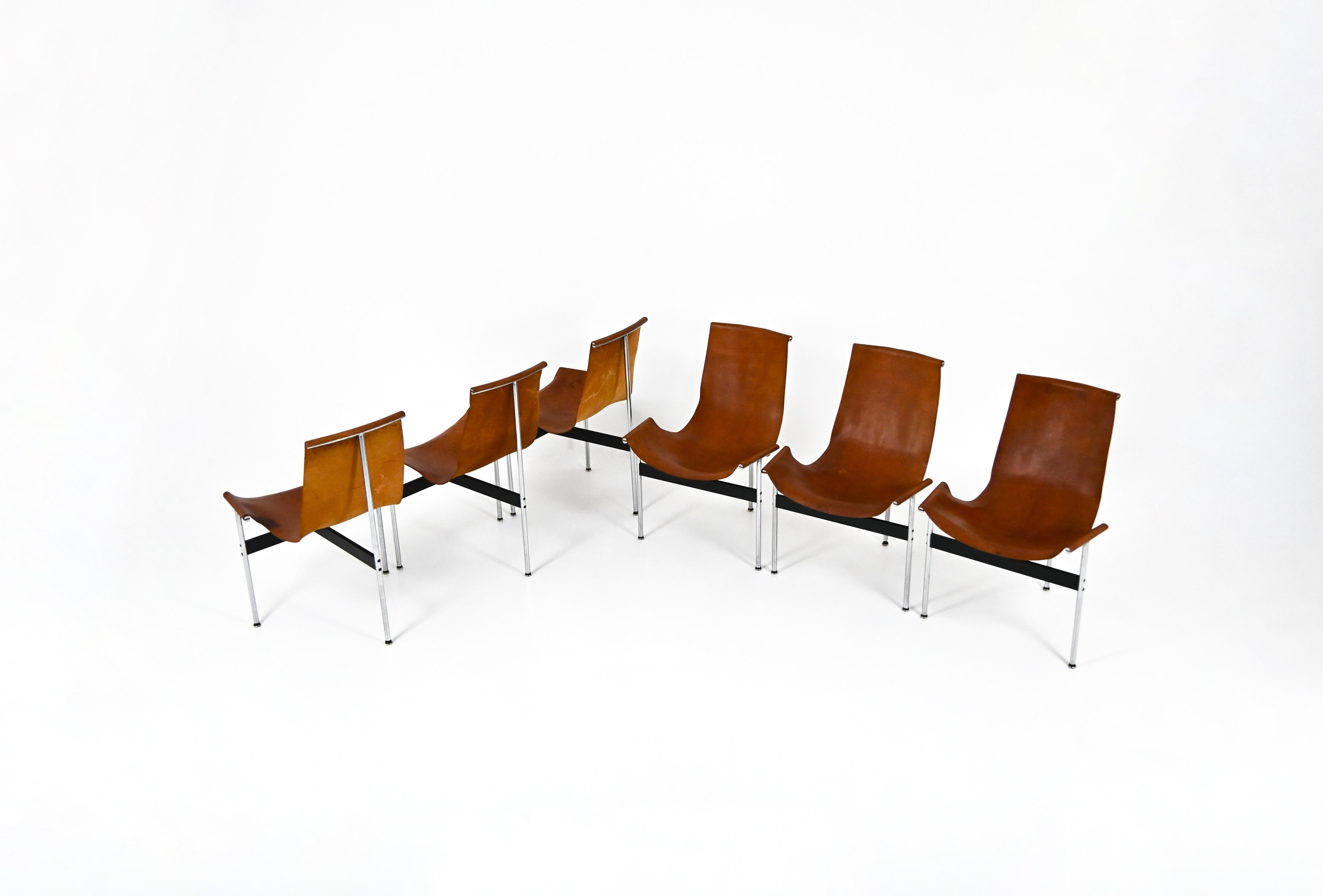 Mid-Century Modern Model 3LC T Chair by William Katavolos for Laverne International, 1952, set of 6 en vente