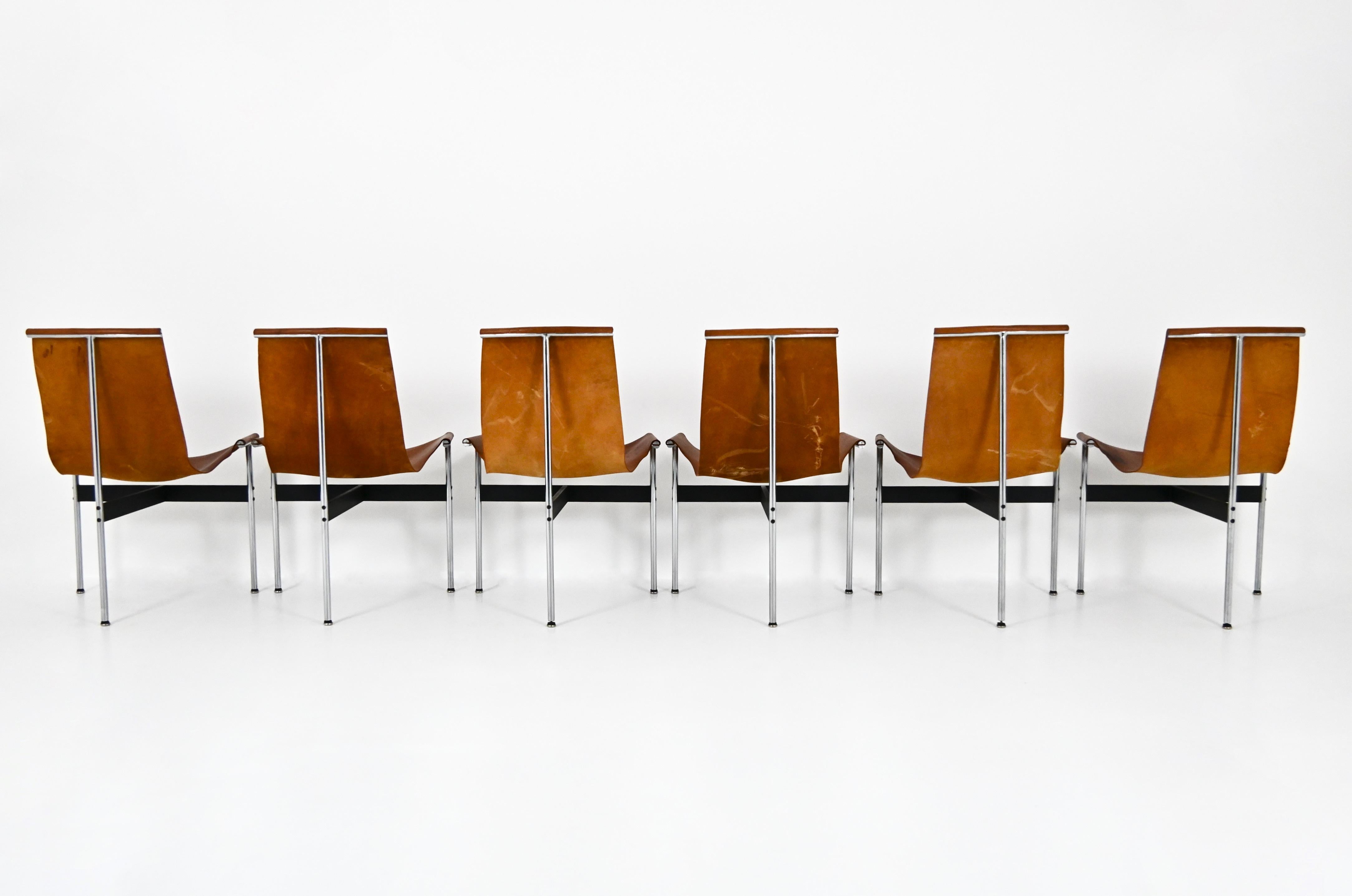 Milieu du XXe siècle Model 3LC T Chair by William Katavolos for Laverne International, 1952, set of 6 en vente
