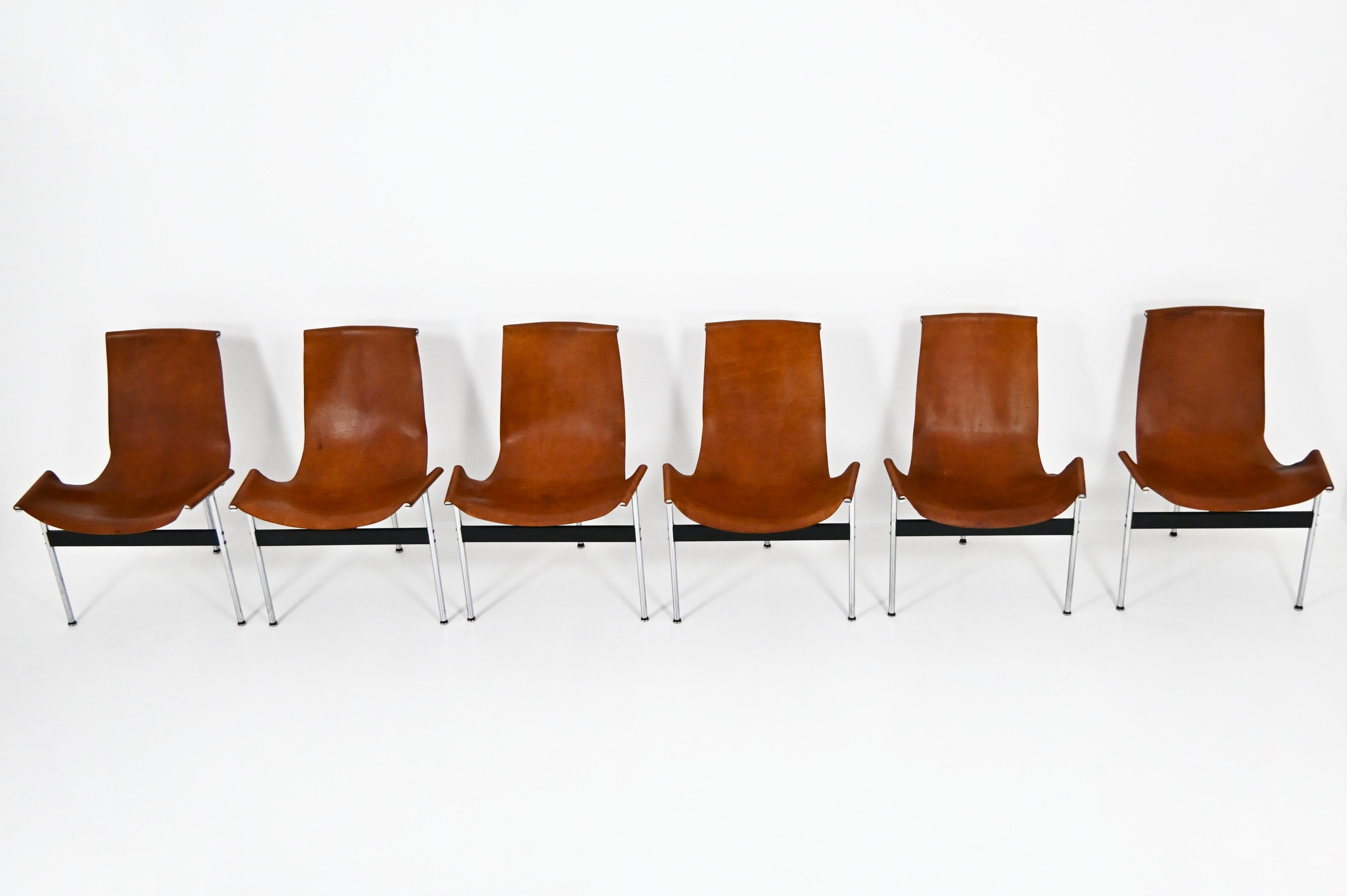 Model 3LC T Chair by William Katavolos for Laverne International, 1952, set of 6 en vente 1