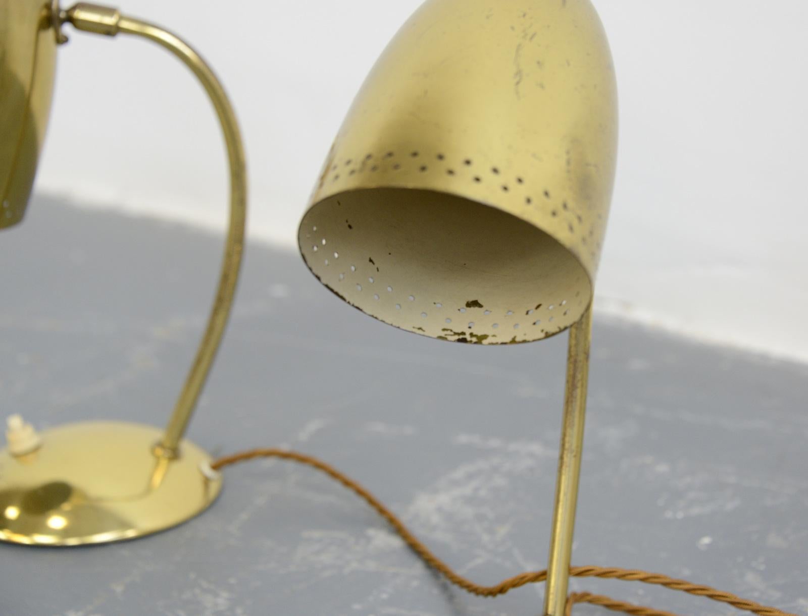 Brass Model 4007 Table Lamps by Christian Dell for Kaiser Idell, circa 1930s