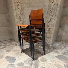 Model 4033 Minimalist Industrial School Chairs Branko Uršič Stol Kamnik
