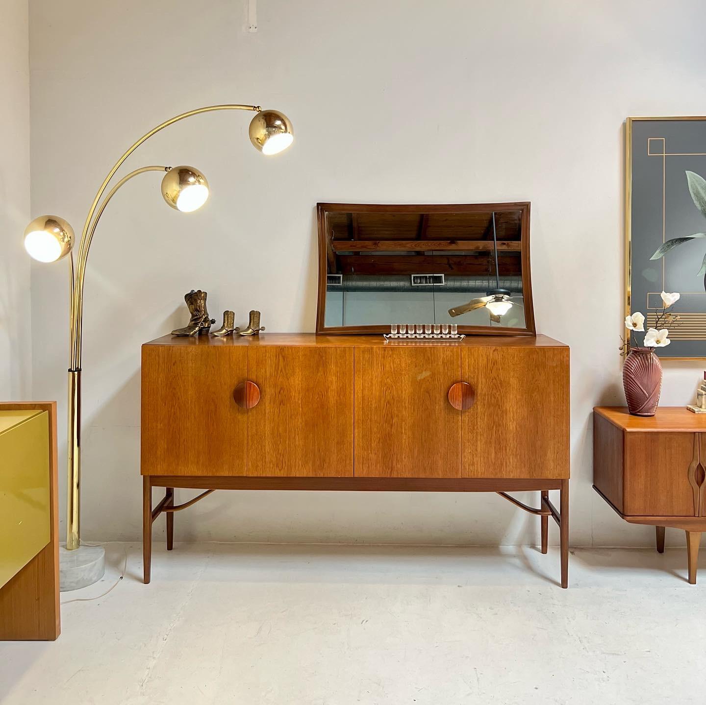 Model 4060 Teak High Sideboard Designed by Danish Ib Kofod Larsen for G-Plan In Good Condition In Houston, TX