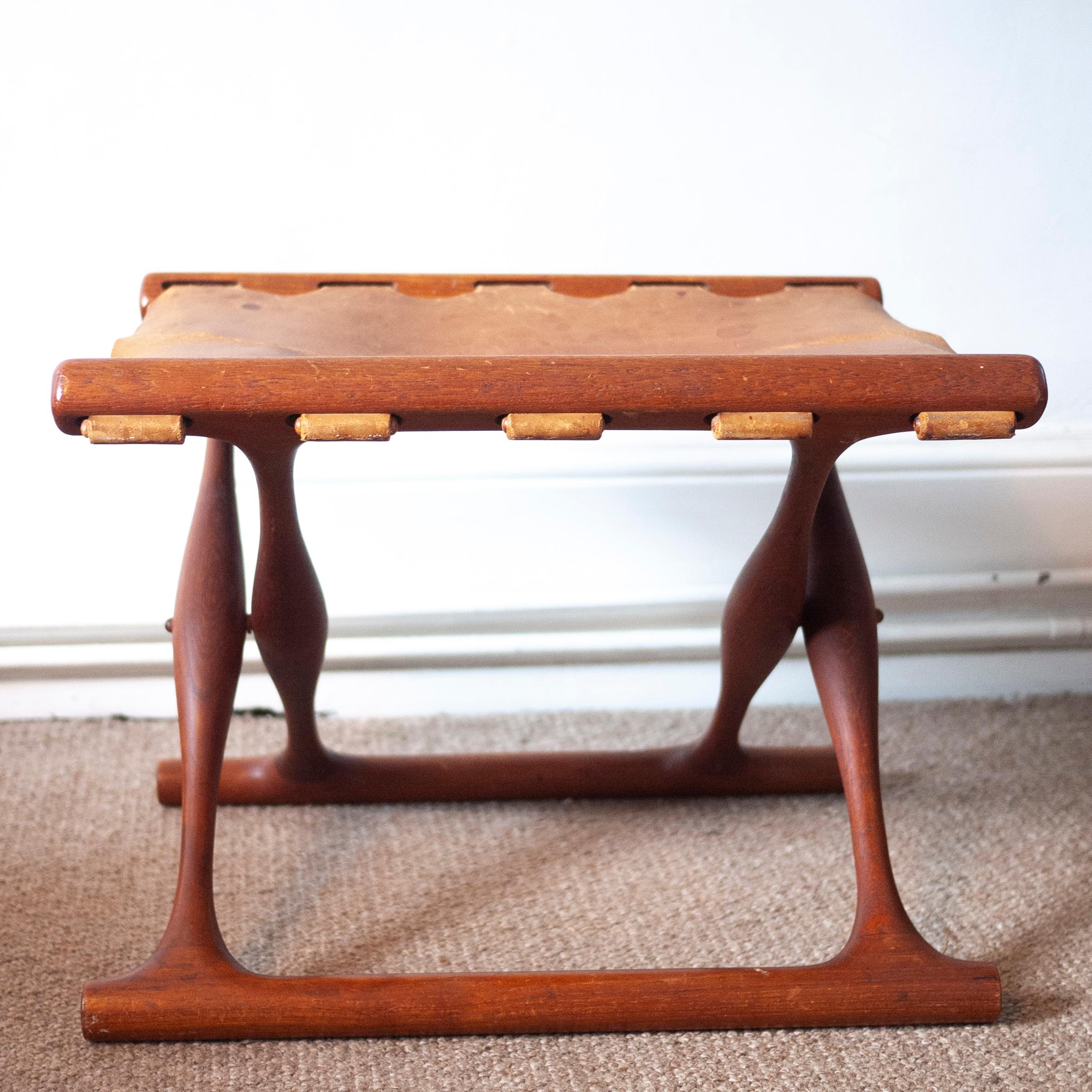 Mid-20th Century Model 41 Teak Folding Stool by Poul Hundevad Guldhoj, 1950s For Sale