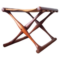 Tabouret pliant en teck Modèle 41 de Poul Hundevad Guldhoj, années 1950