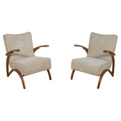 Model 410 Armchairs by Jindřich Halabala for UP Závody, Czechoslovakia, 1930s.