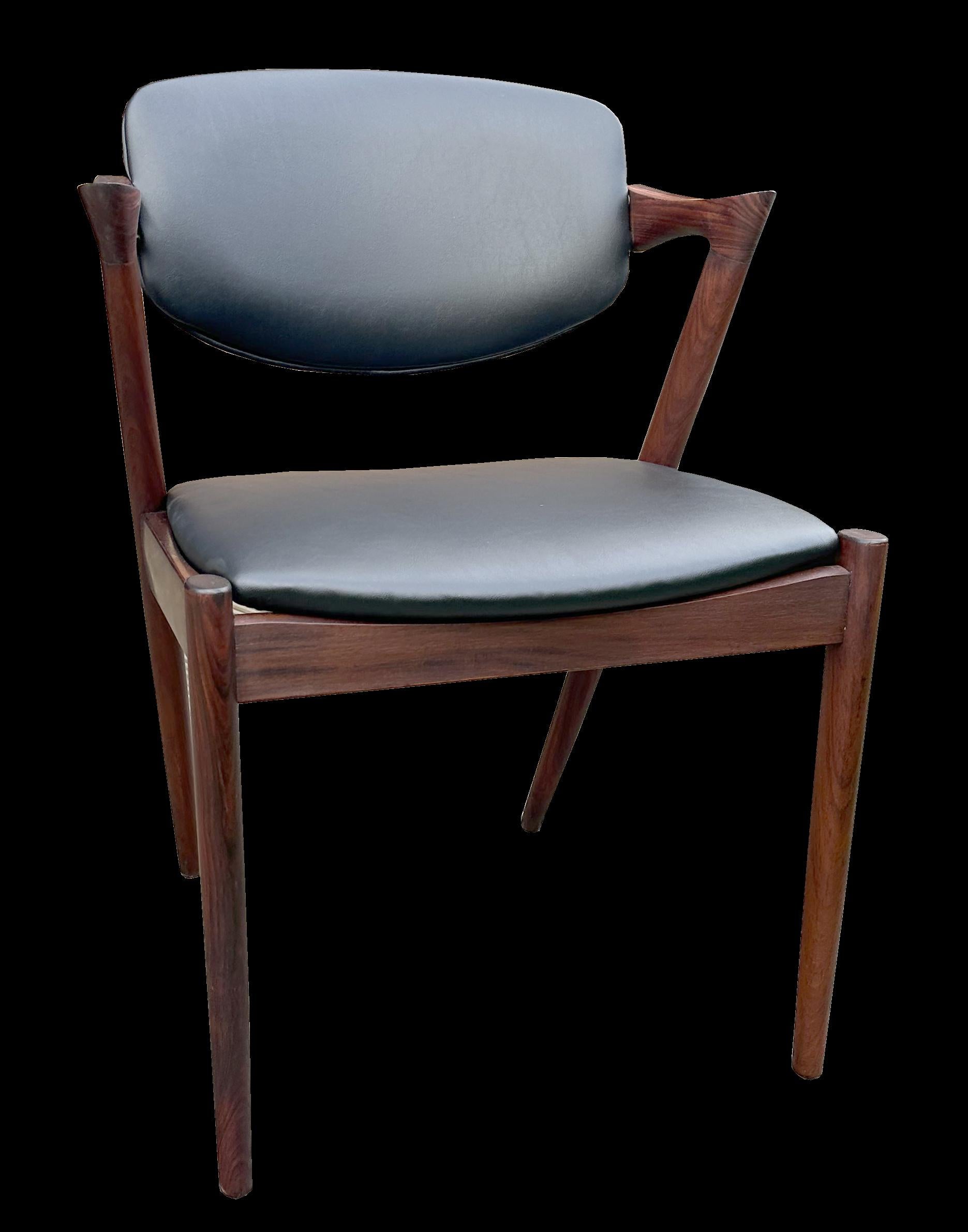 20th Century Model 42 Armchairs in Solid Santos Rosewood by Kai Kristiansen for Schou Anderse