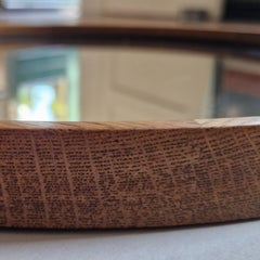 Model 424 oak mirror by Uno and Östen Kristiansson for Luxus, Sweden 1950s