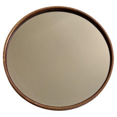 Model 424 oak mirror by Uno and Östen Kristiansson for Luxus, Sweden 1950s