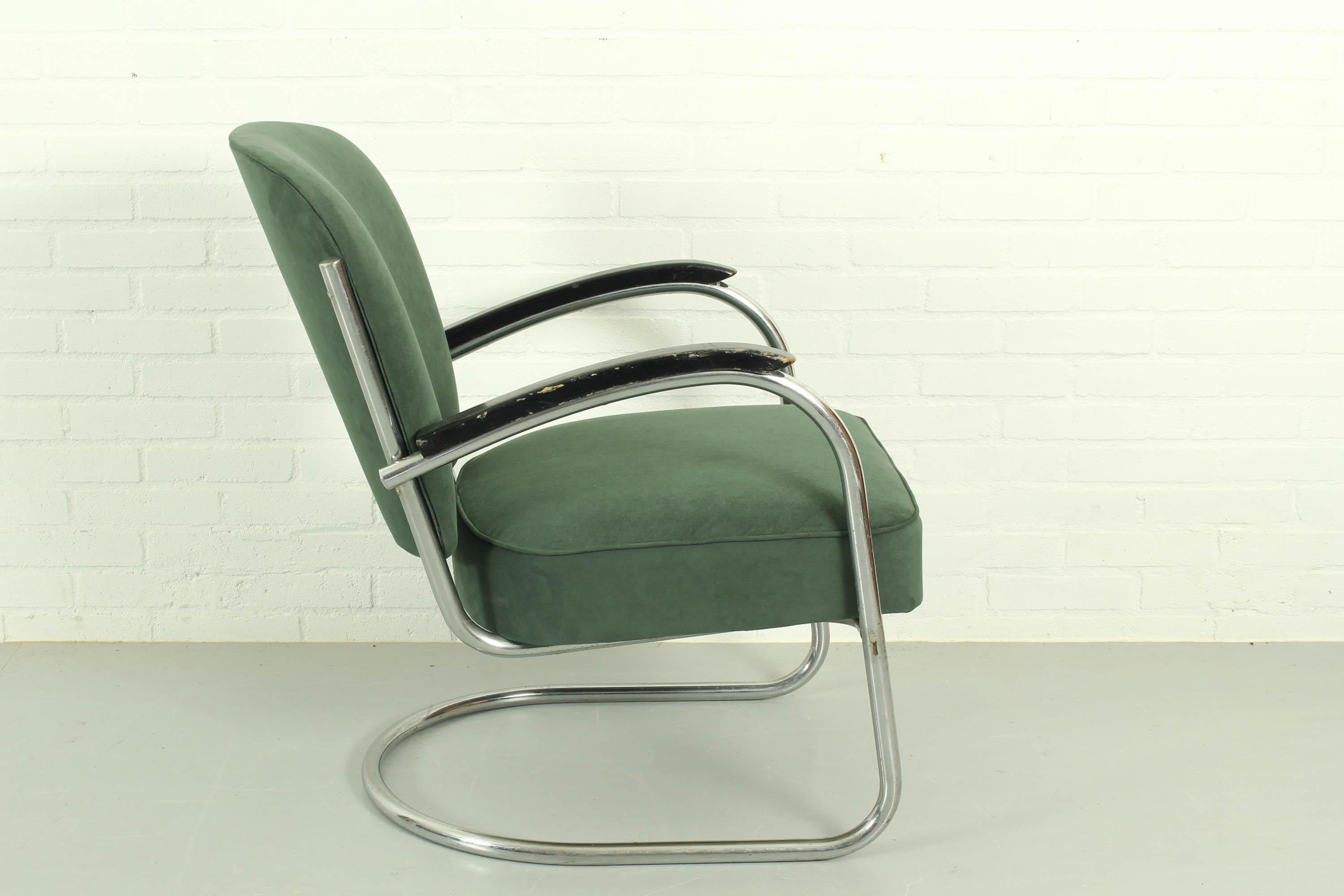 Plated Model 436 Lounge Chair by Paul Schuitema For D3, 1930s For Sale